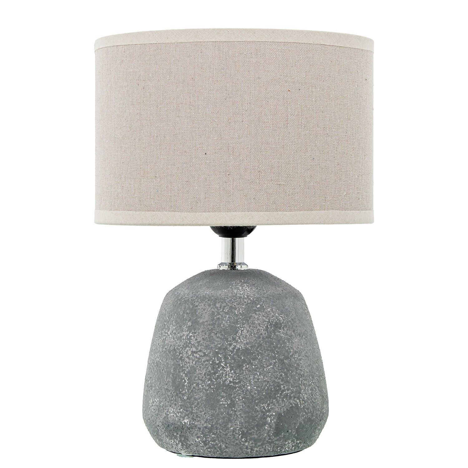 Lampada da tavolo in ceramica, paralume in lino grigio, 20x28cm, 1xe27 max60w, non in ST75659