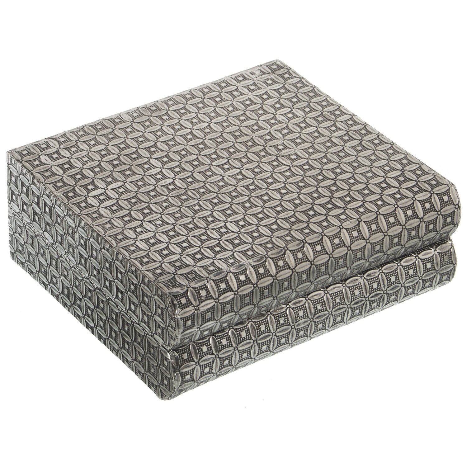 Portagioie in metallo con specchio 23x19x9cm ST76091