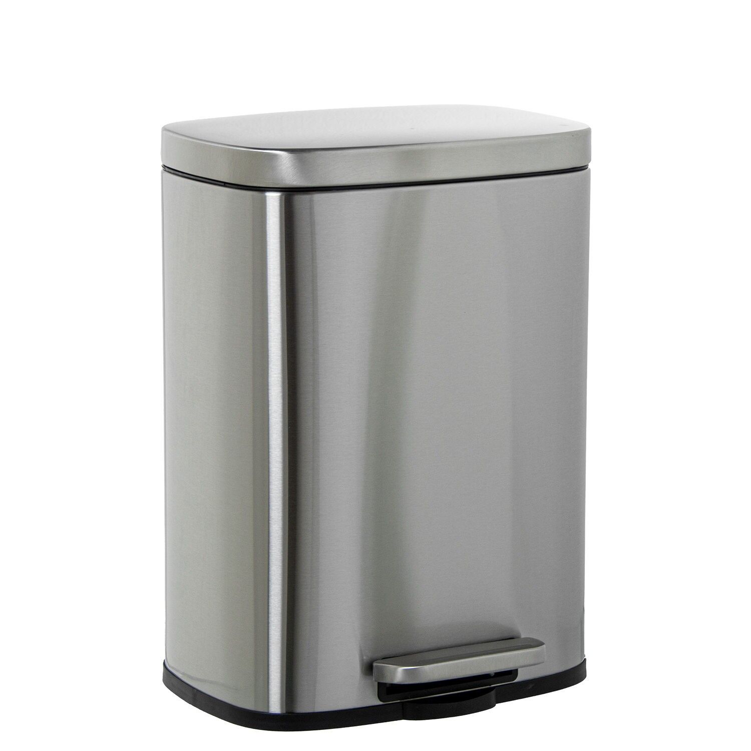 Poubelle en acier inoxydable 12 L avec pédale, acier mat, 29 x 25 x 39 cm ST82631