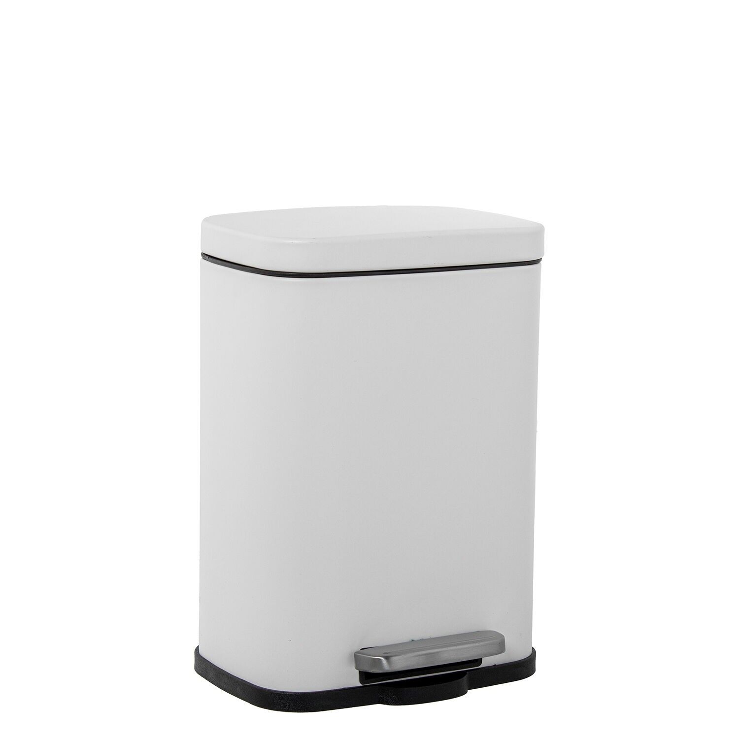 Poubelle en acier inoxydable 5L avec pédale, blanche, 21x19x30cm ST82633