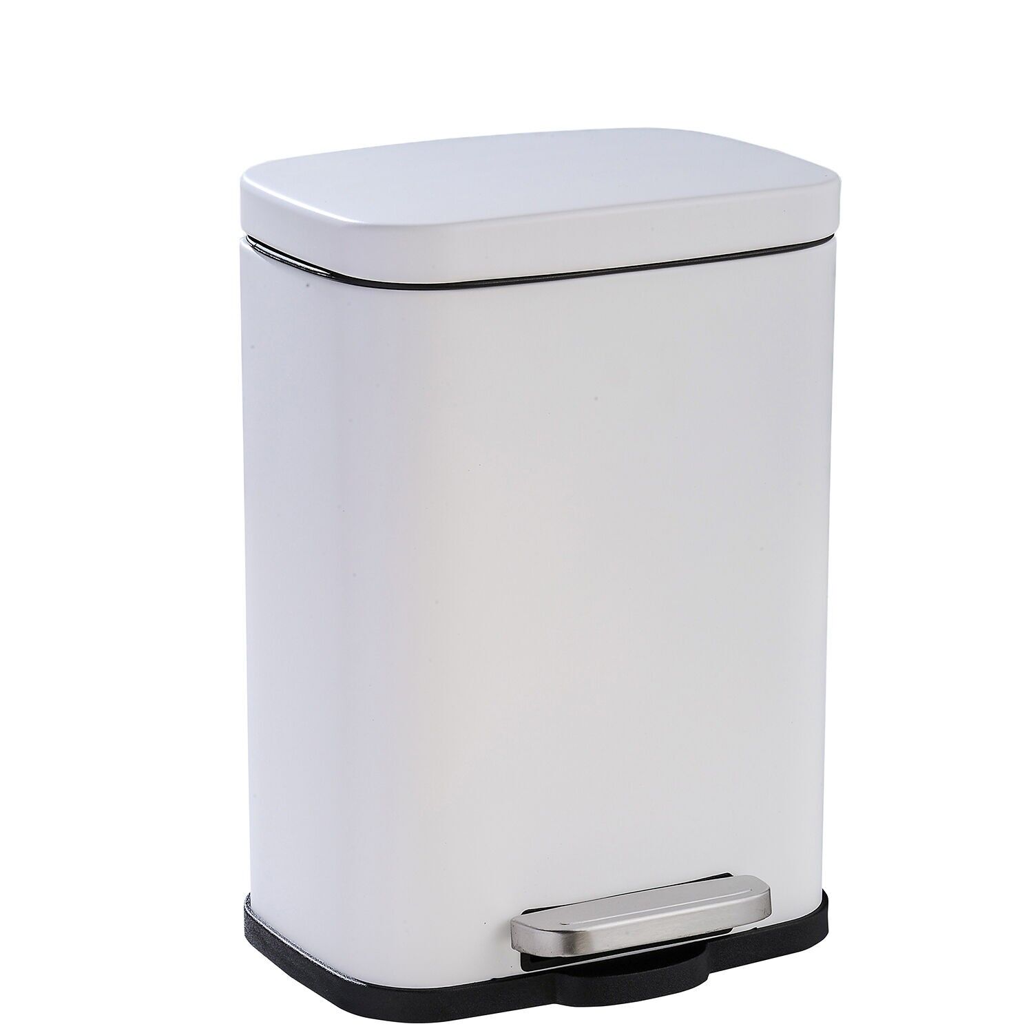 Stainless steel waste bin 12L with pedal, white, 29x25x39cm ST82635