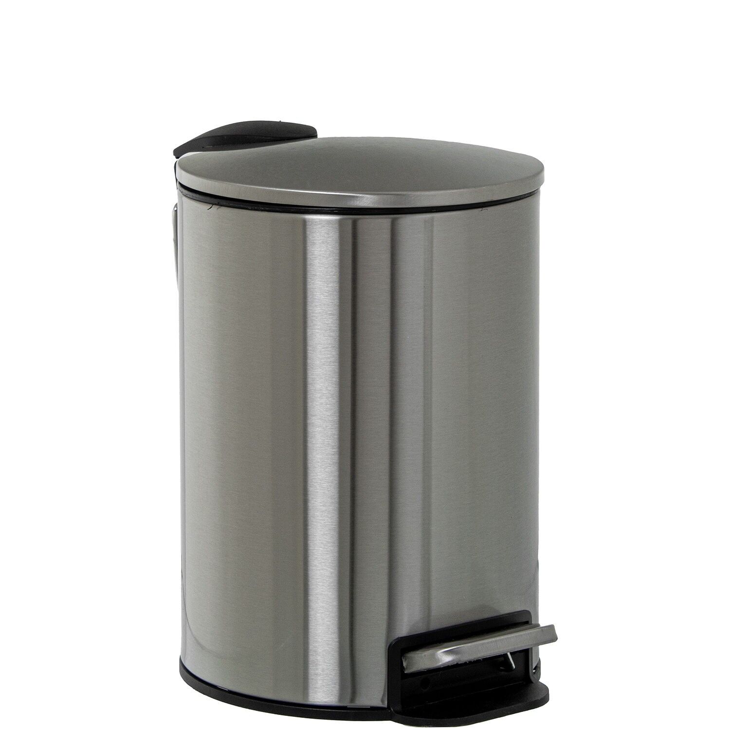 5L stainless steel waste bin with pedal, matte steel, 20x26cm ST82645
