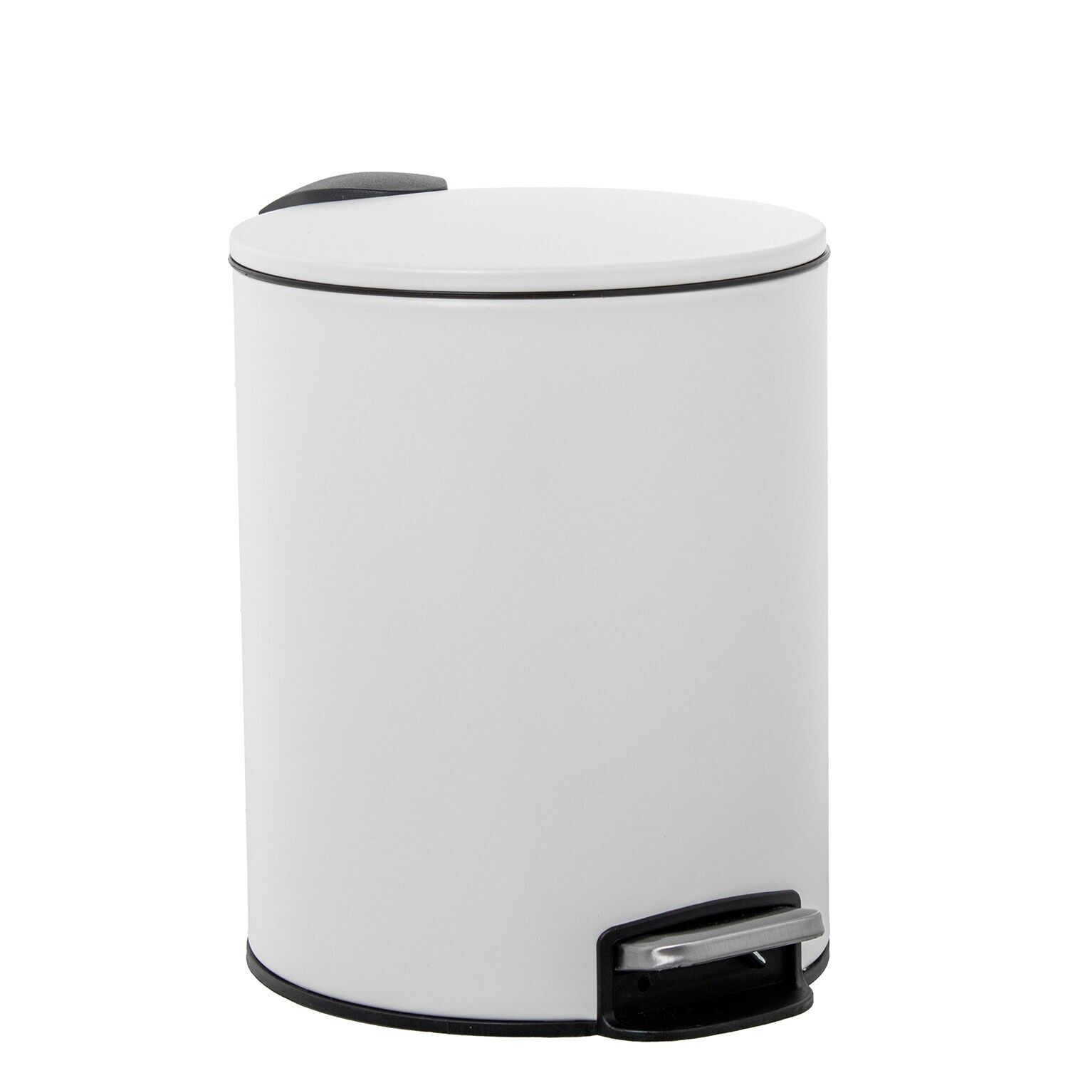 Stainless steel 5L waste bin with pedal, white, 20x26cm ST82648