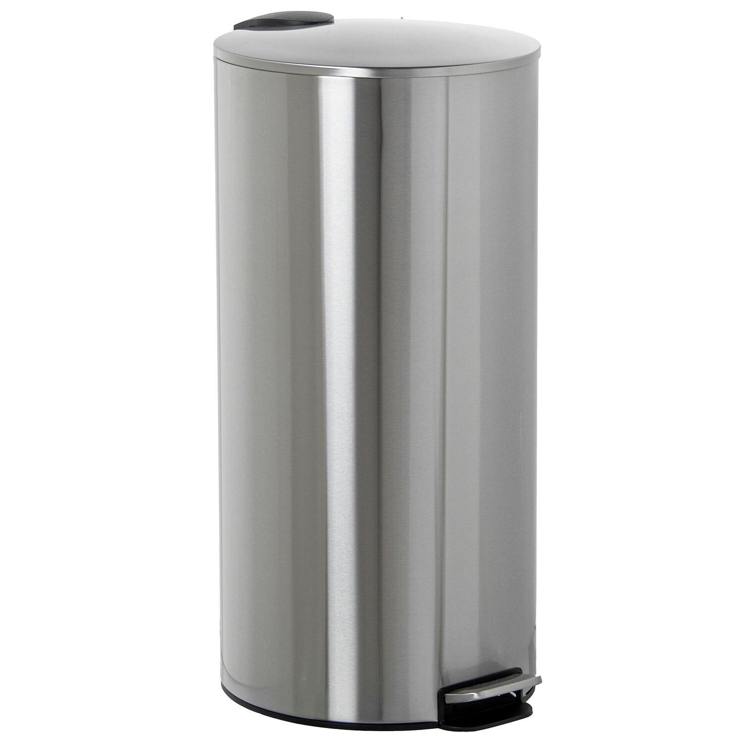 Stainless steel waste bin 27L with pedal, matte steel, 29x62cm ST82646