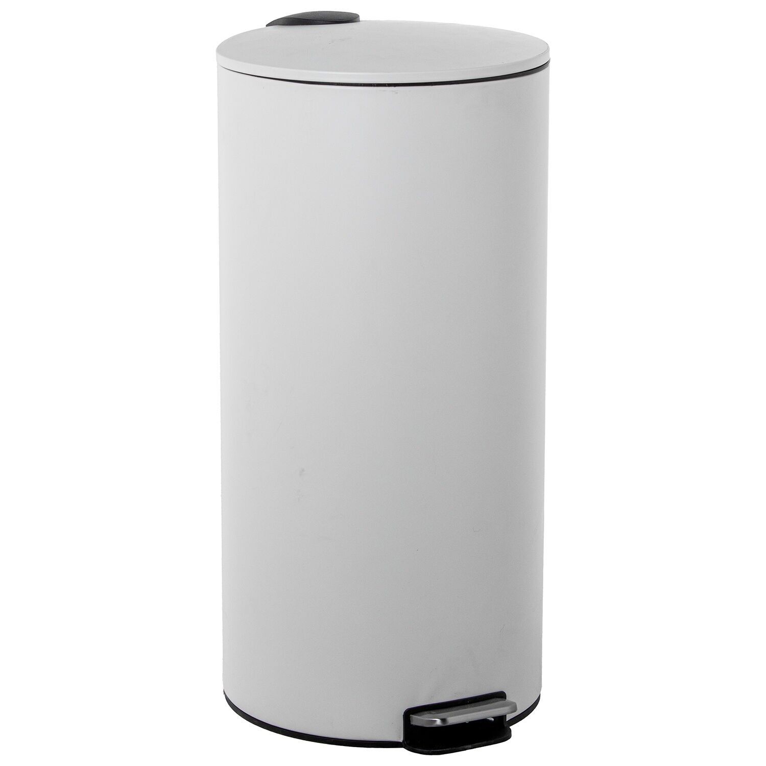 Stainless steel waste bin 27L with pedal, white, 29x62cm ST82649