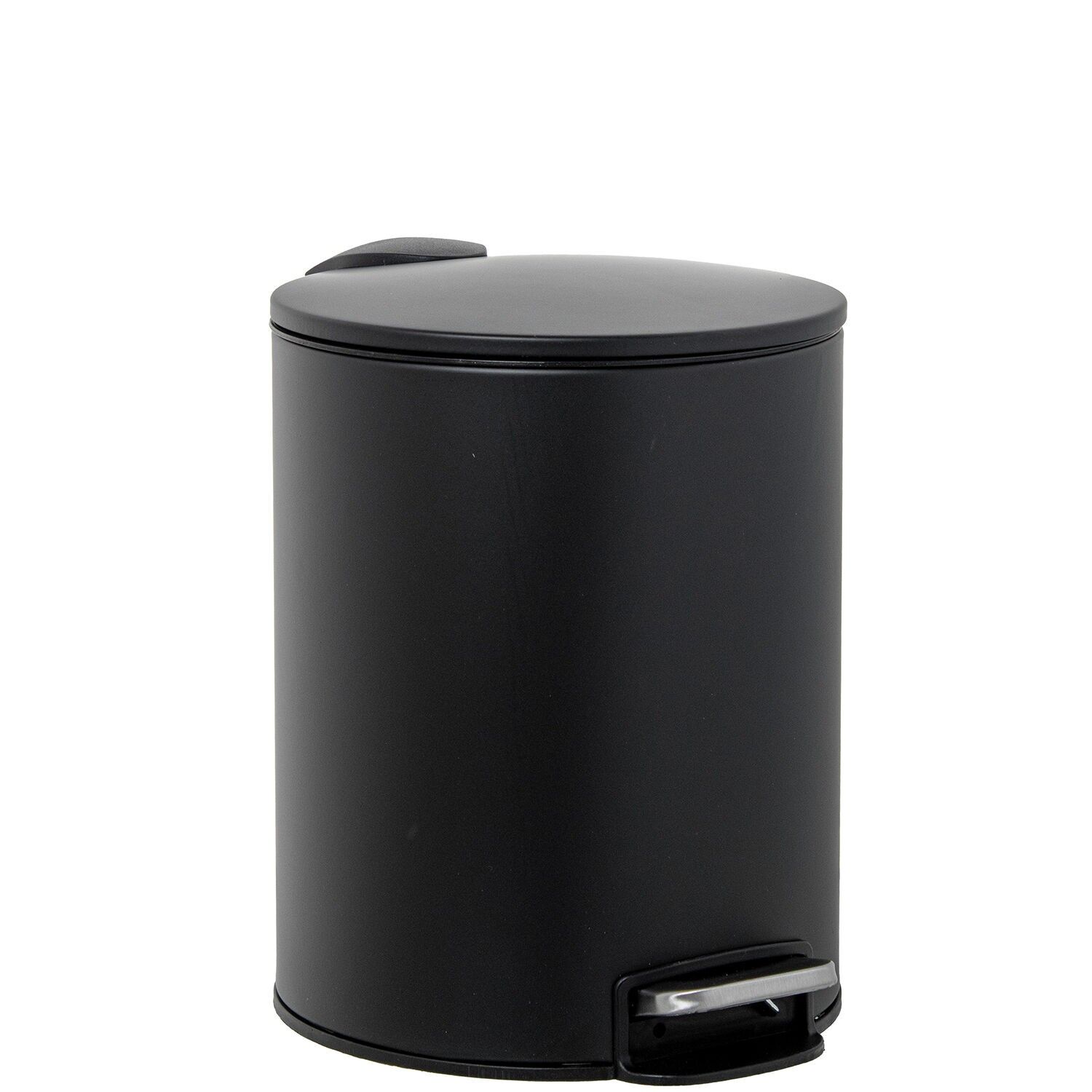 Stainless steel 5L waste bin with pedal, black, 20x26cm ST82651