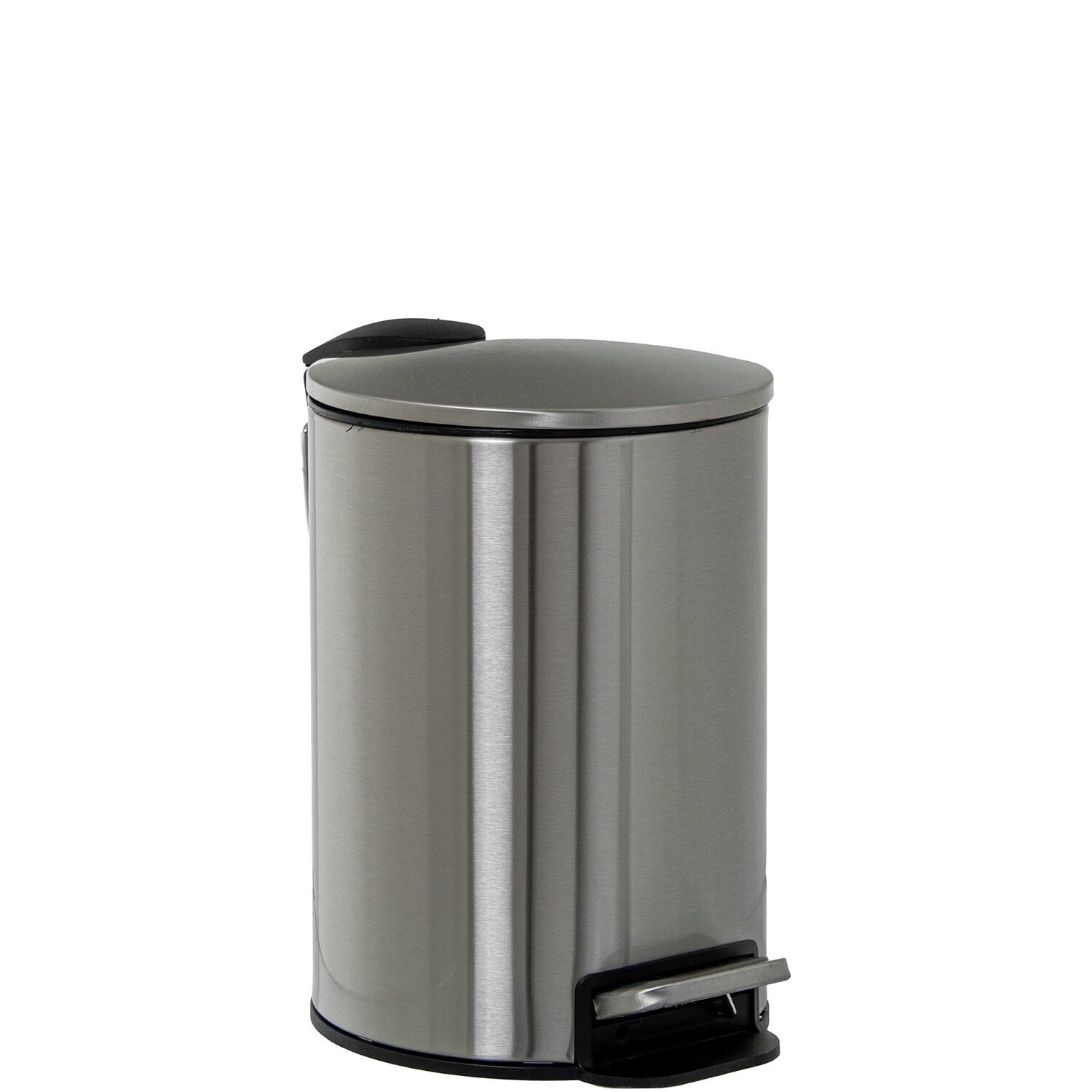 Stainless steel 3L waste bin with pedal, matte steel, 17x25cm ST82644