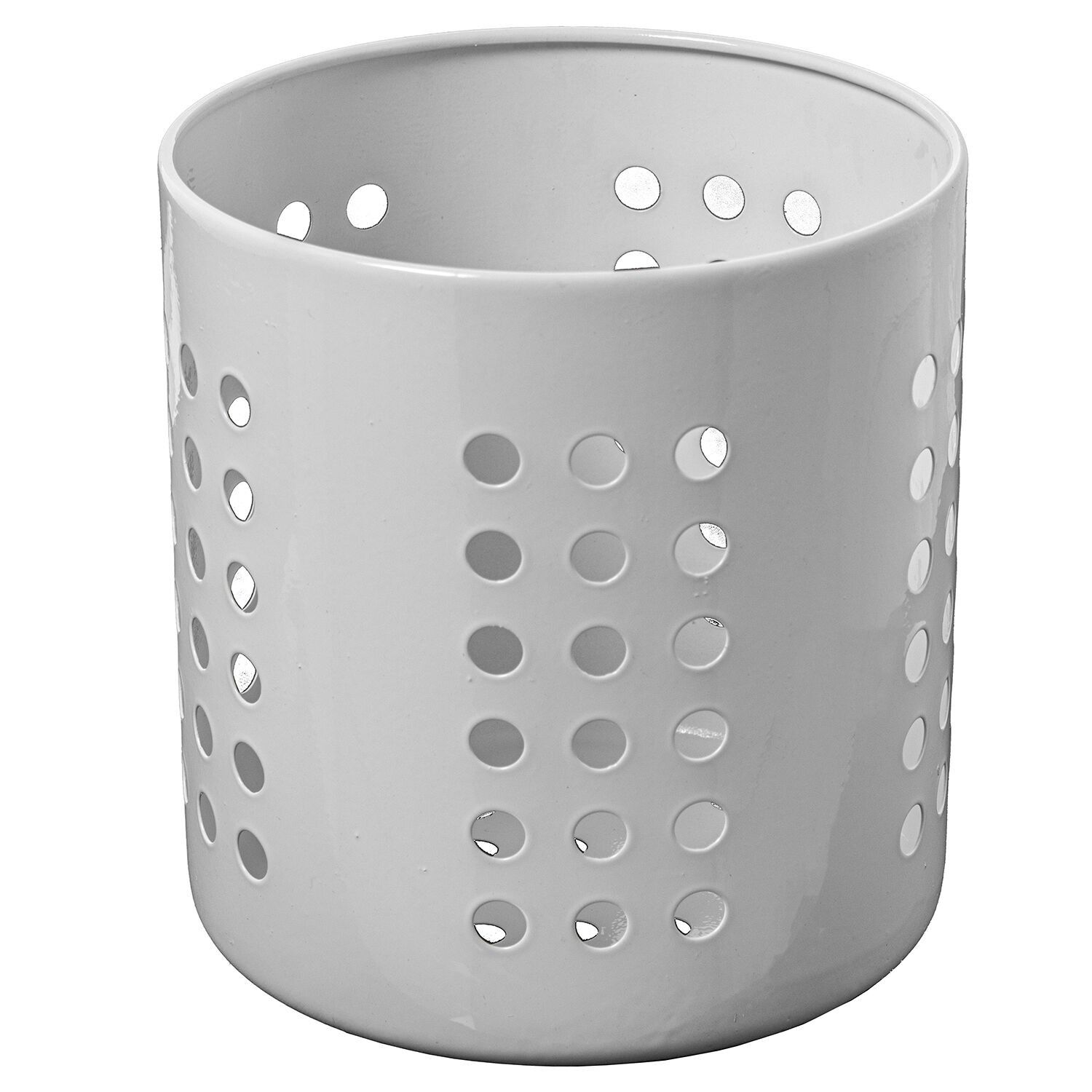 White steel kitchen utensil holder 12x13cm ST82686