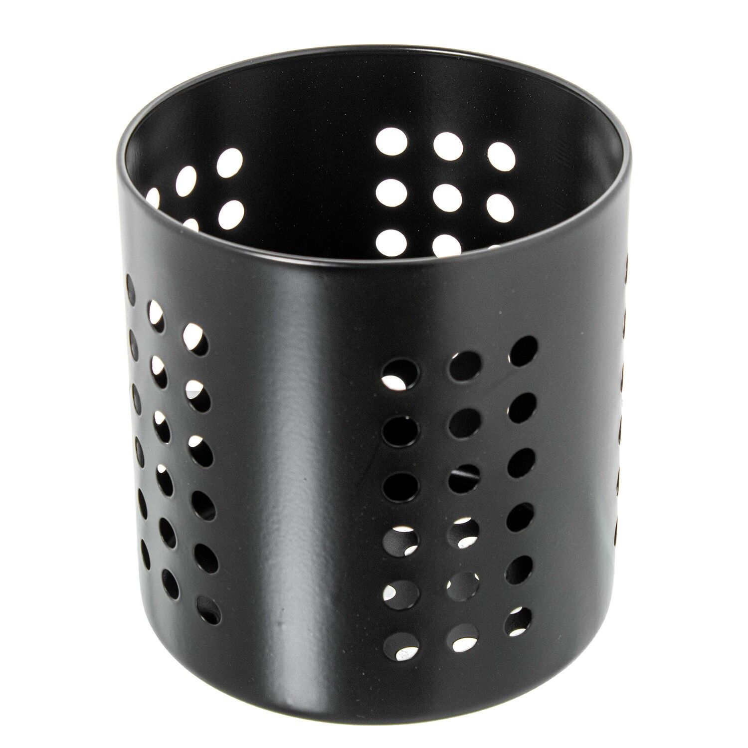 Kitchen utensil holder, black steel, 12x13cm ST82685