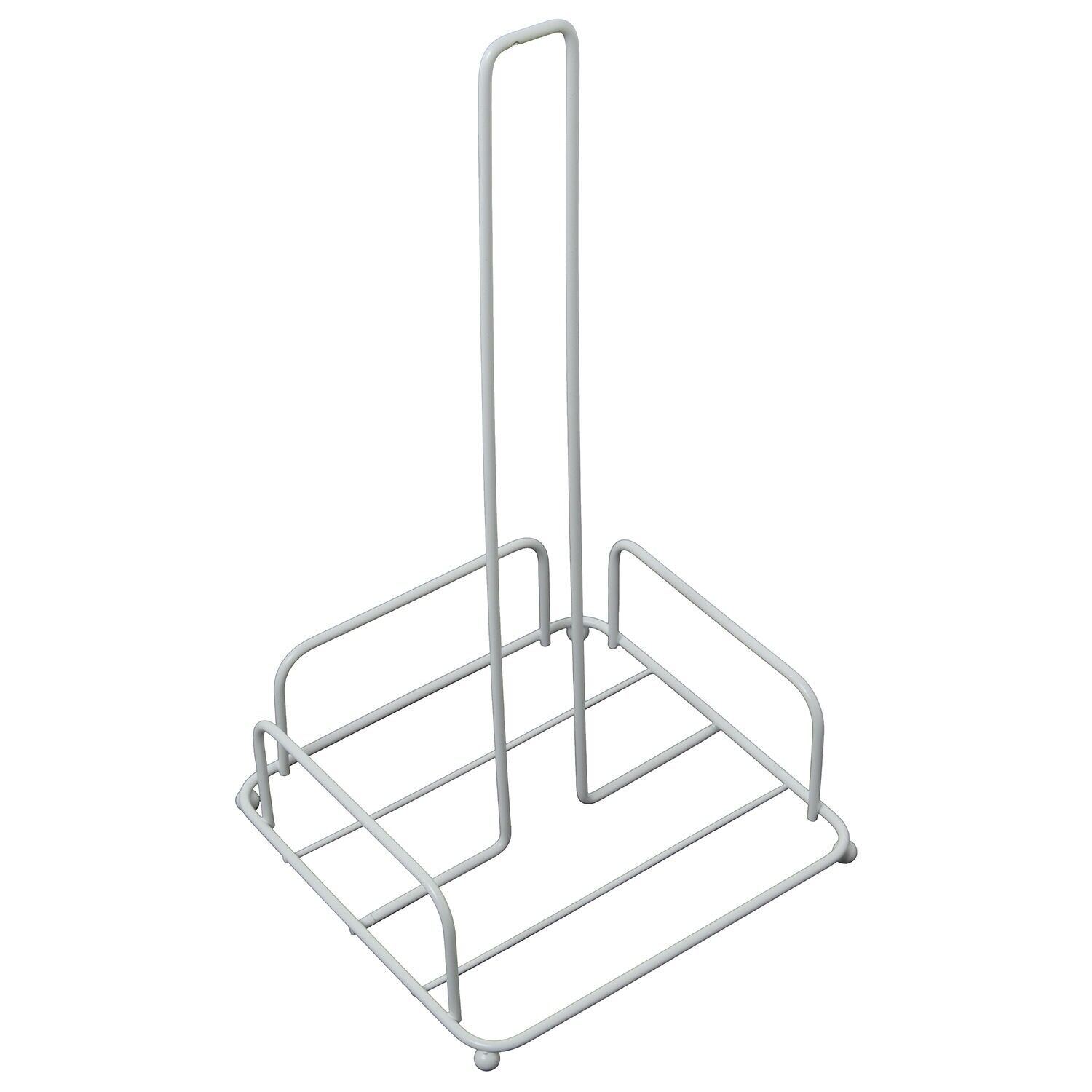 White metal kitchen roll holder 16x16x31cm ST82720