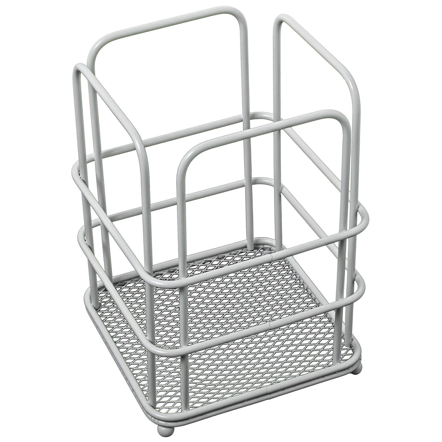 White metal kitchen utensil holder 12x12x16cm ST82716
