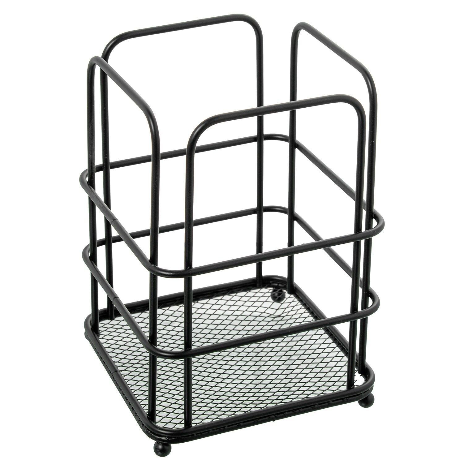 Black metal kitchen utensil holder 12x12x16cm ST82719