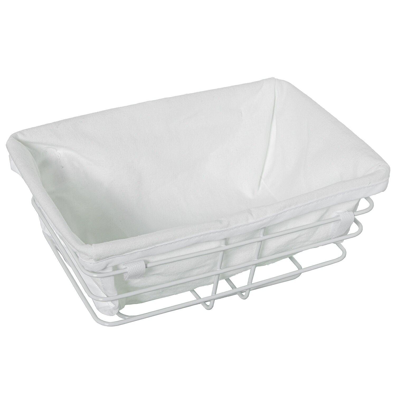 Metal bread bin, white metal fabric 25x17x11cm ST82729
