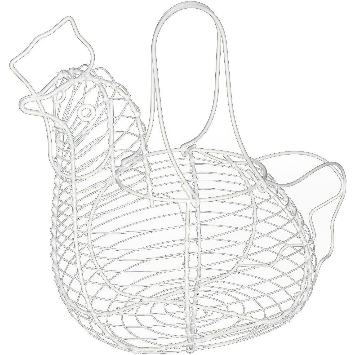 White chicken metal egg cup 25x18x30cm ST82751