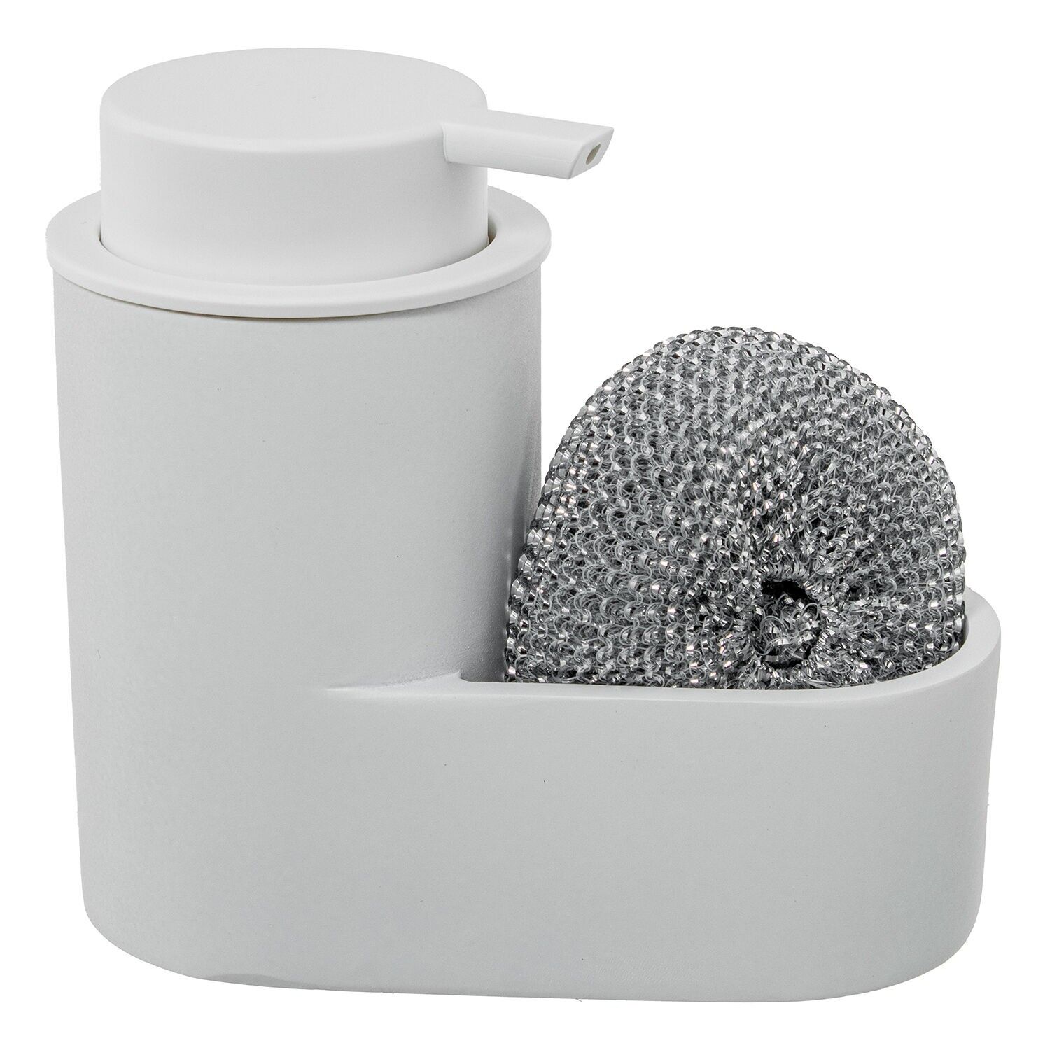 Dispenser with scouring pad, white polyresin, 15x8x13.5cm ST82767