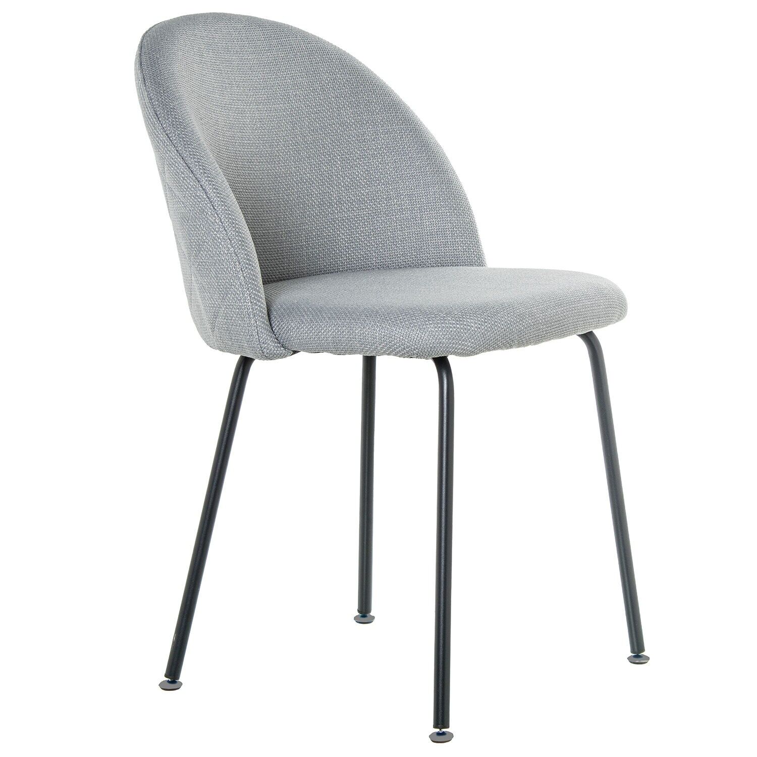 Black metal chair with grey upholstery, 52x58x82cm, seat height: 49cm ST83099