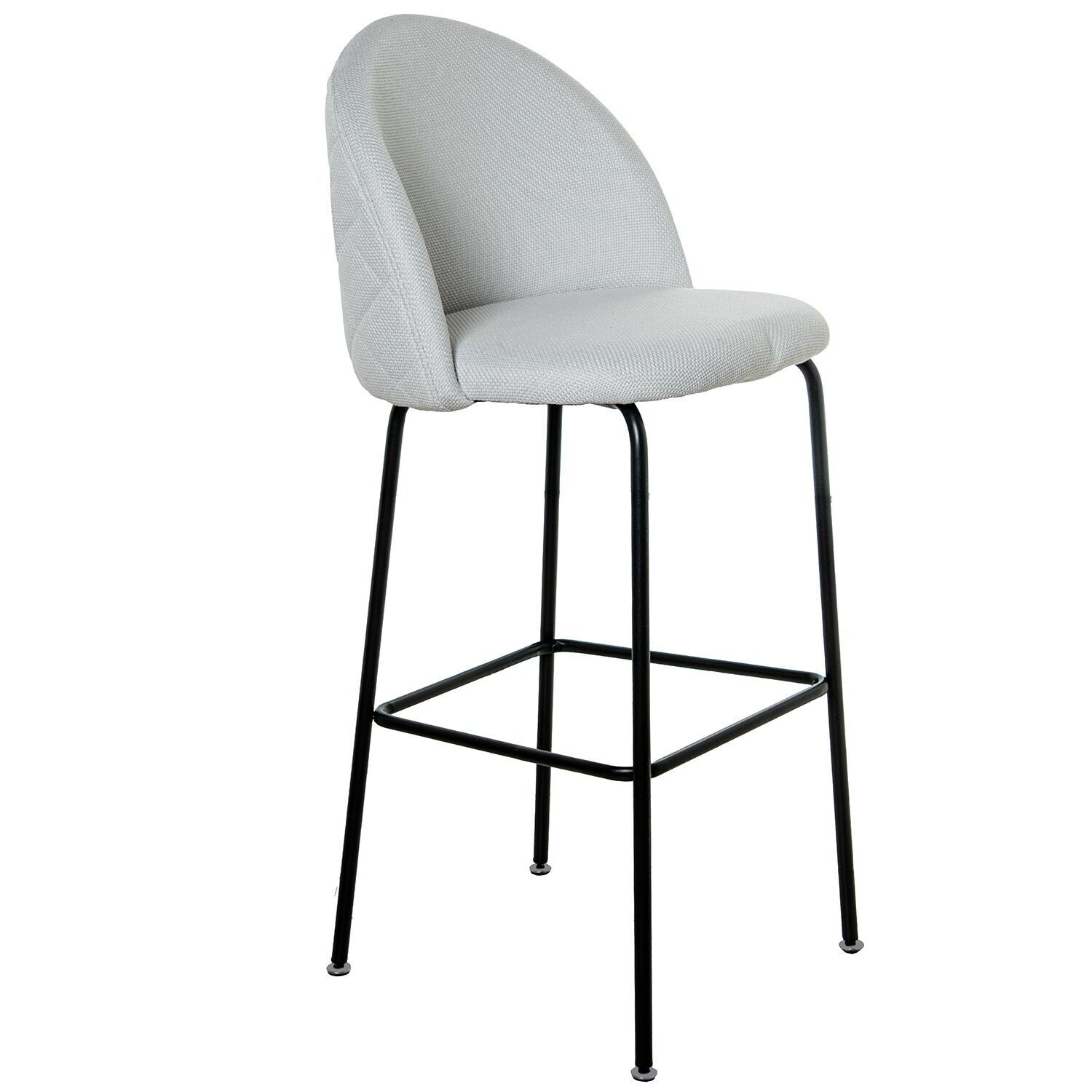 Black metal stool with beige upholstery, 52x55x110cm, seat height: 79cm ST83100