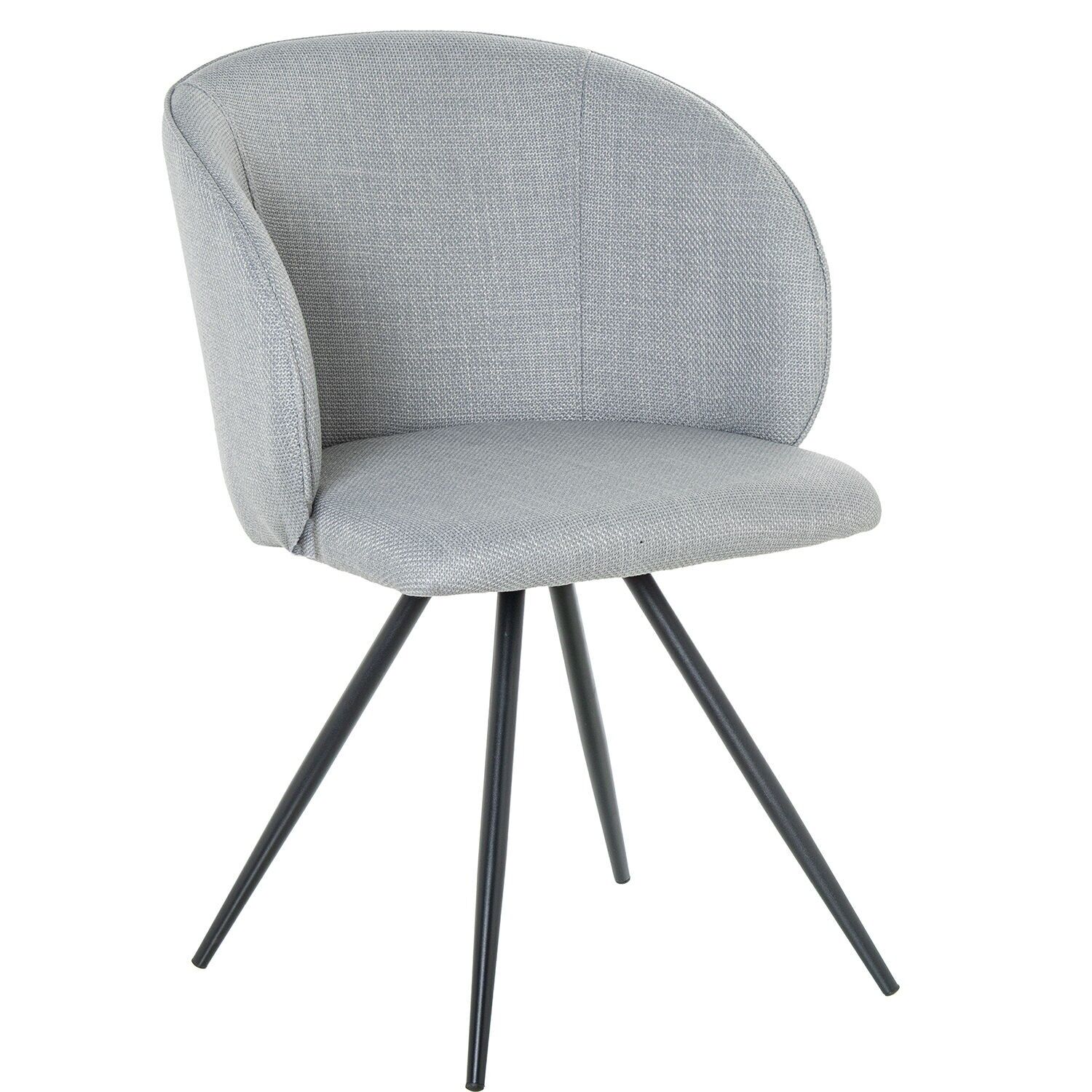 Black metal chair with dark gray upholstery, 57x58x84cm, seat height: 48cm ST83111