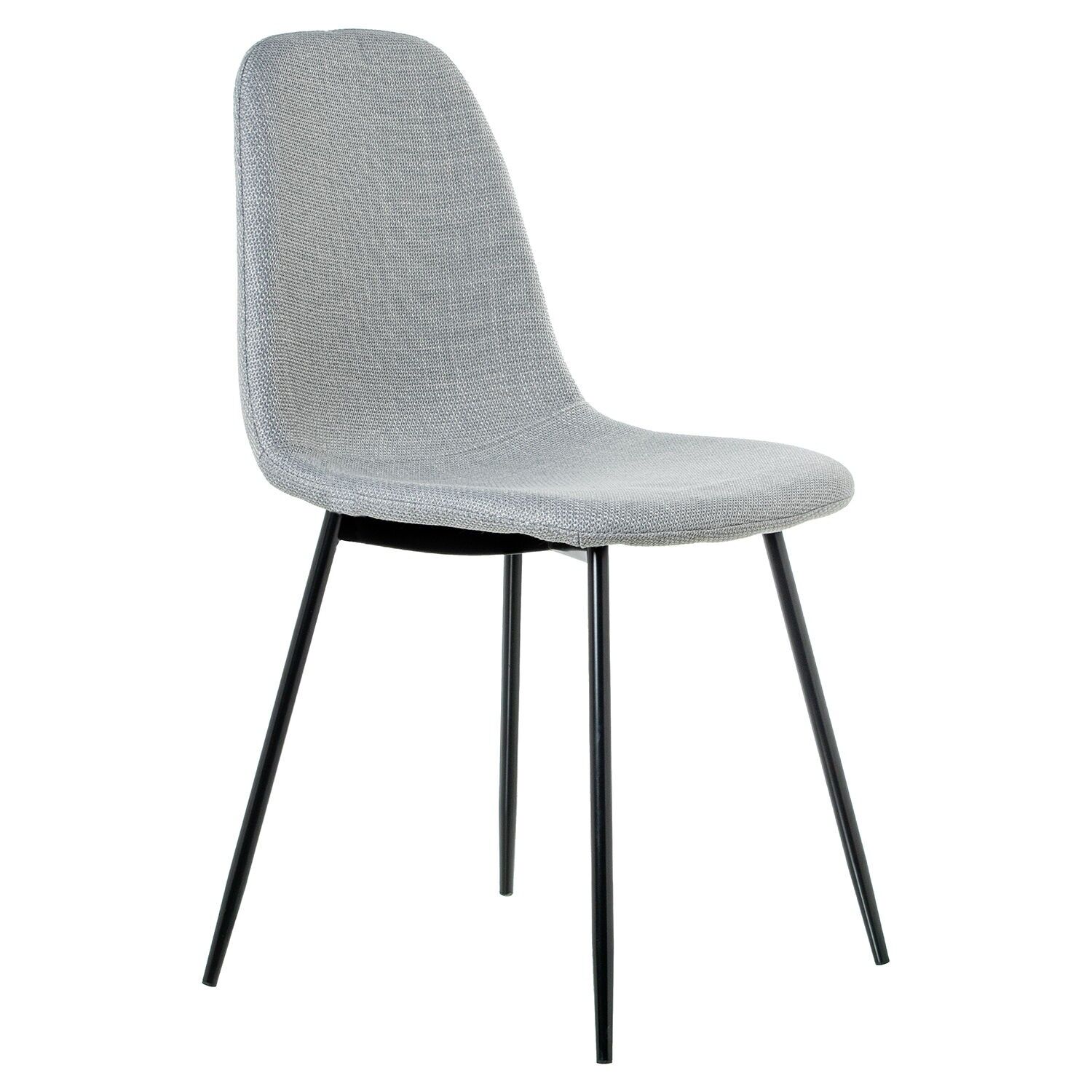 Black metal chair with grey upholstery, 45x53x85cm, seat height: 48cm ST83117