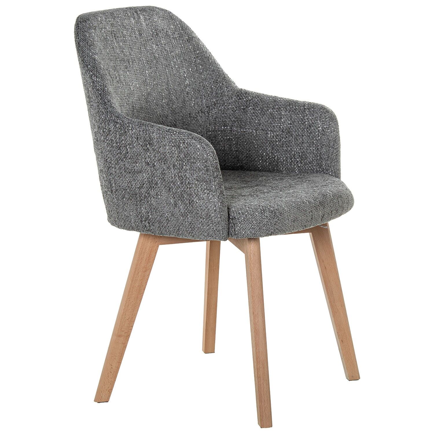 Beech wood chair, upholstered in grey, 58x59x89cm, seat height: 50cm ST83130