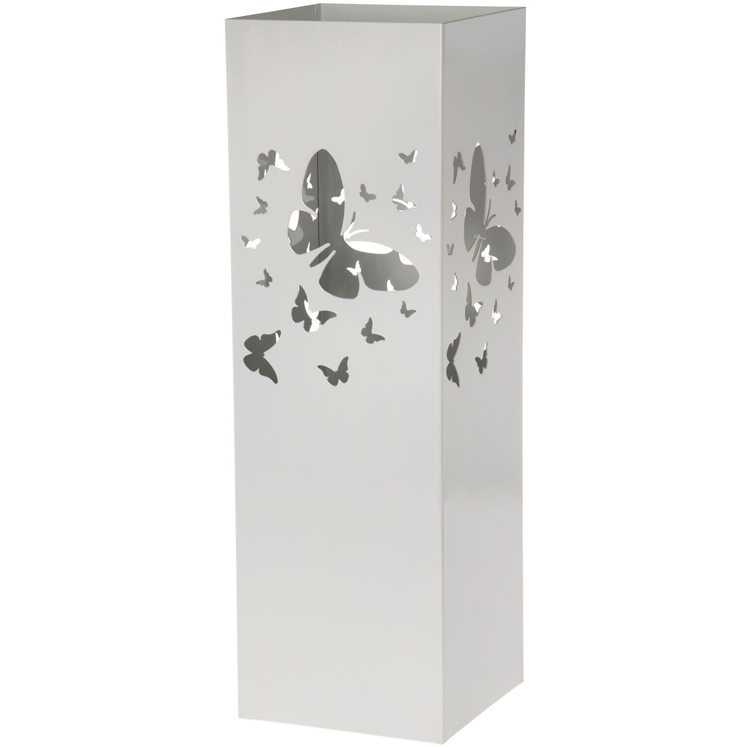 Square white metal umbrella stand 19x19x49 cm ST83335