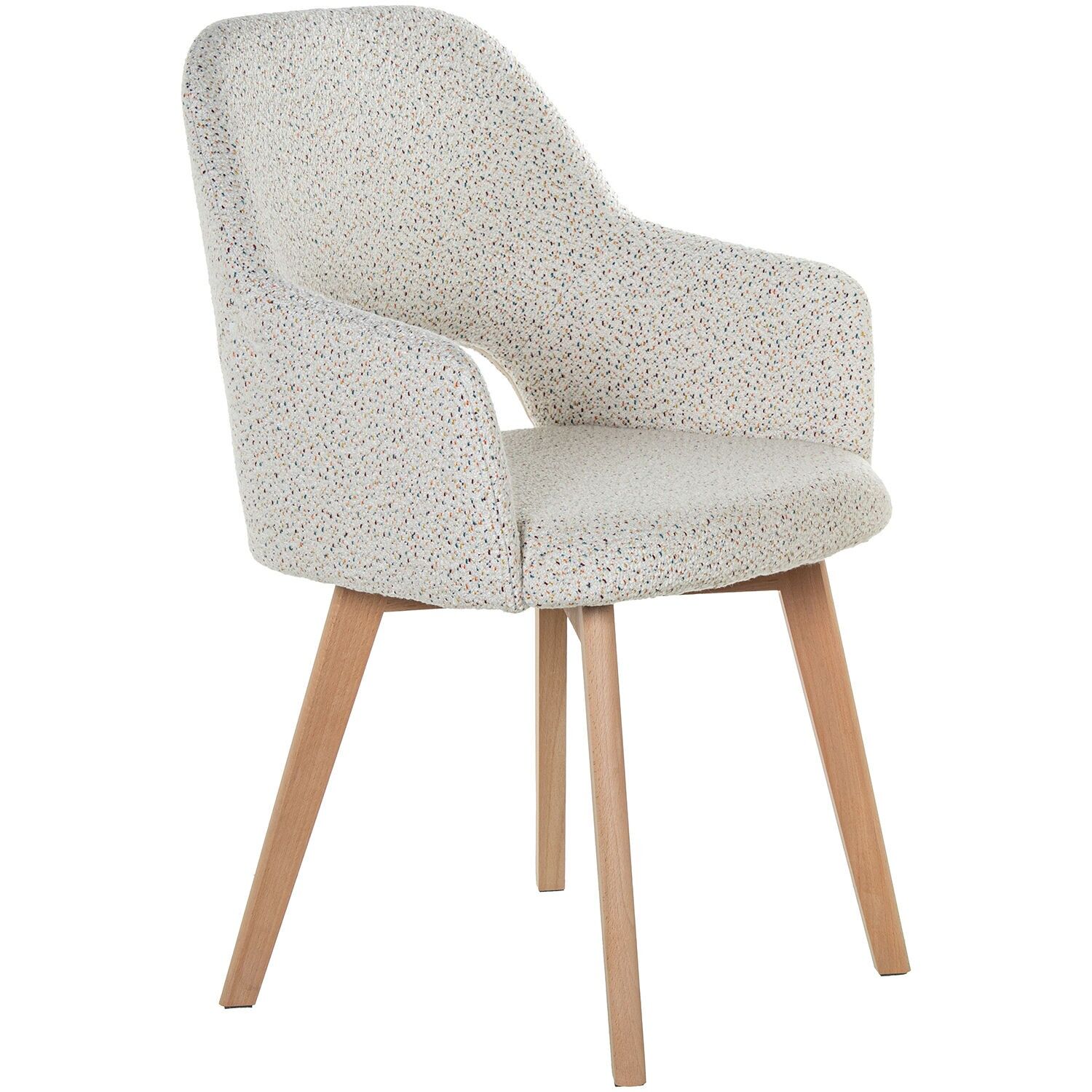 Beech wood chair, beige upholstery, 58x59x89cm, seat height: 50cm ST83131