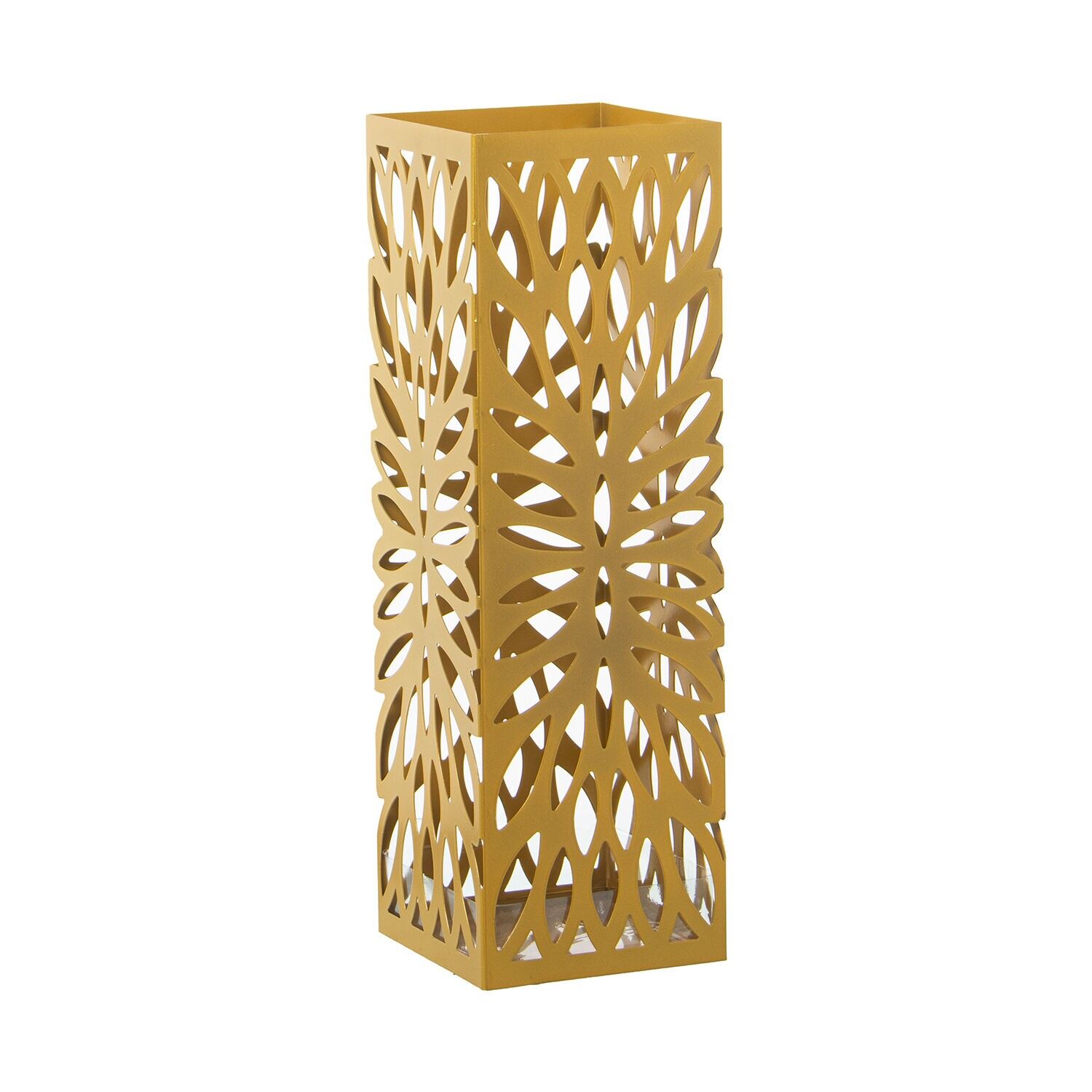 Square gold metal umbrella stand 15.5x15.5x49cm ST83566