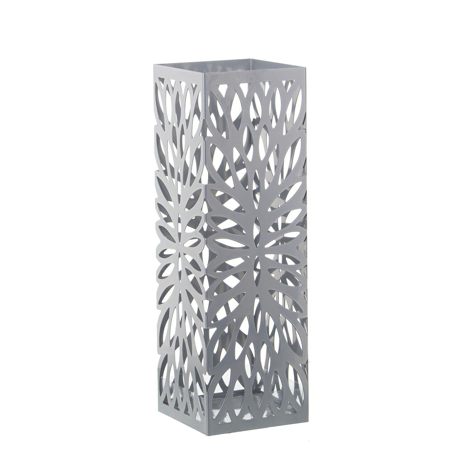 Square silver metal umbrella stand 15.5x15.5x49cm ST83568