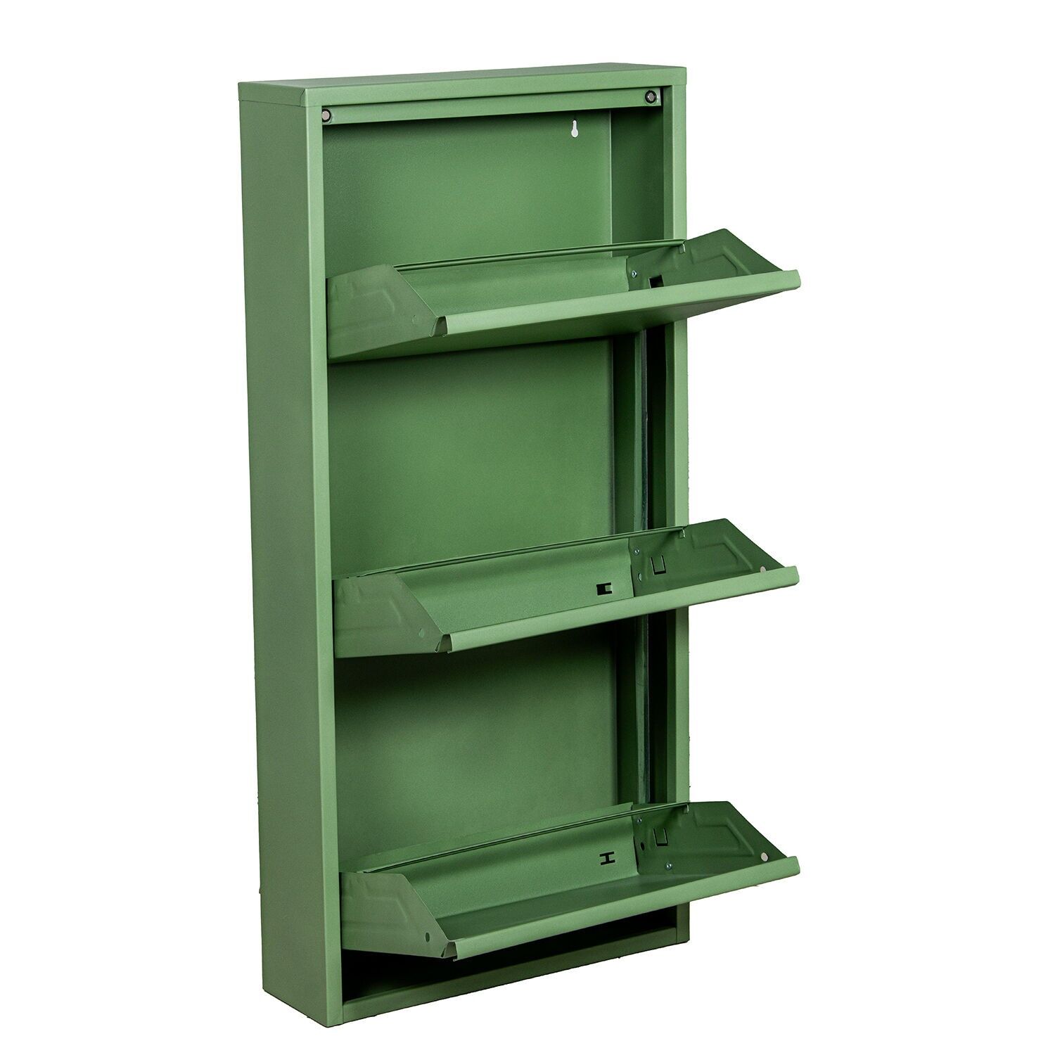 Metal shoe cabinet with 3 drawers, pale green, 50x15x103cm ST83639