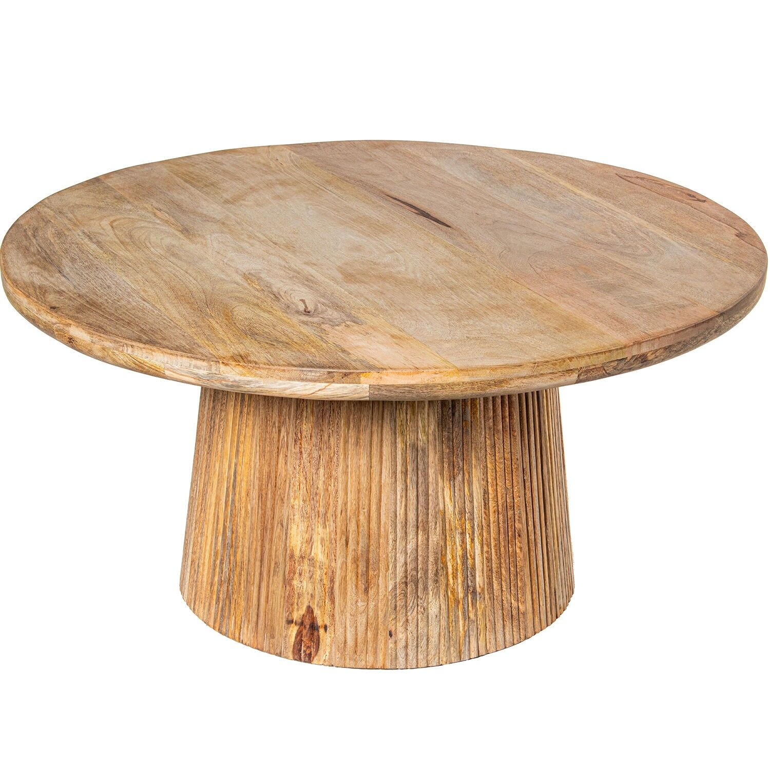 Coffee table ø90cm natural mango wood and 92305 90x45cm tabletop thickness:40mm ST83660