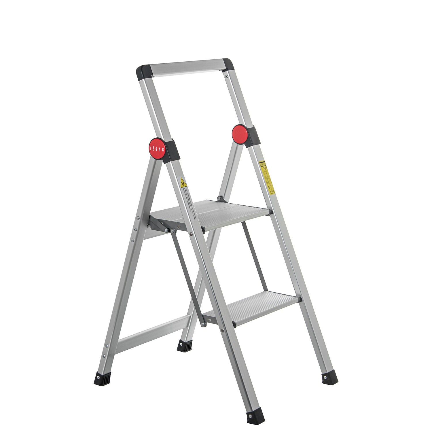 Aluminum ladder with 2 steps, 41x48x82.5cm open, 41x90x5.5cm closed ST84910