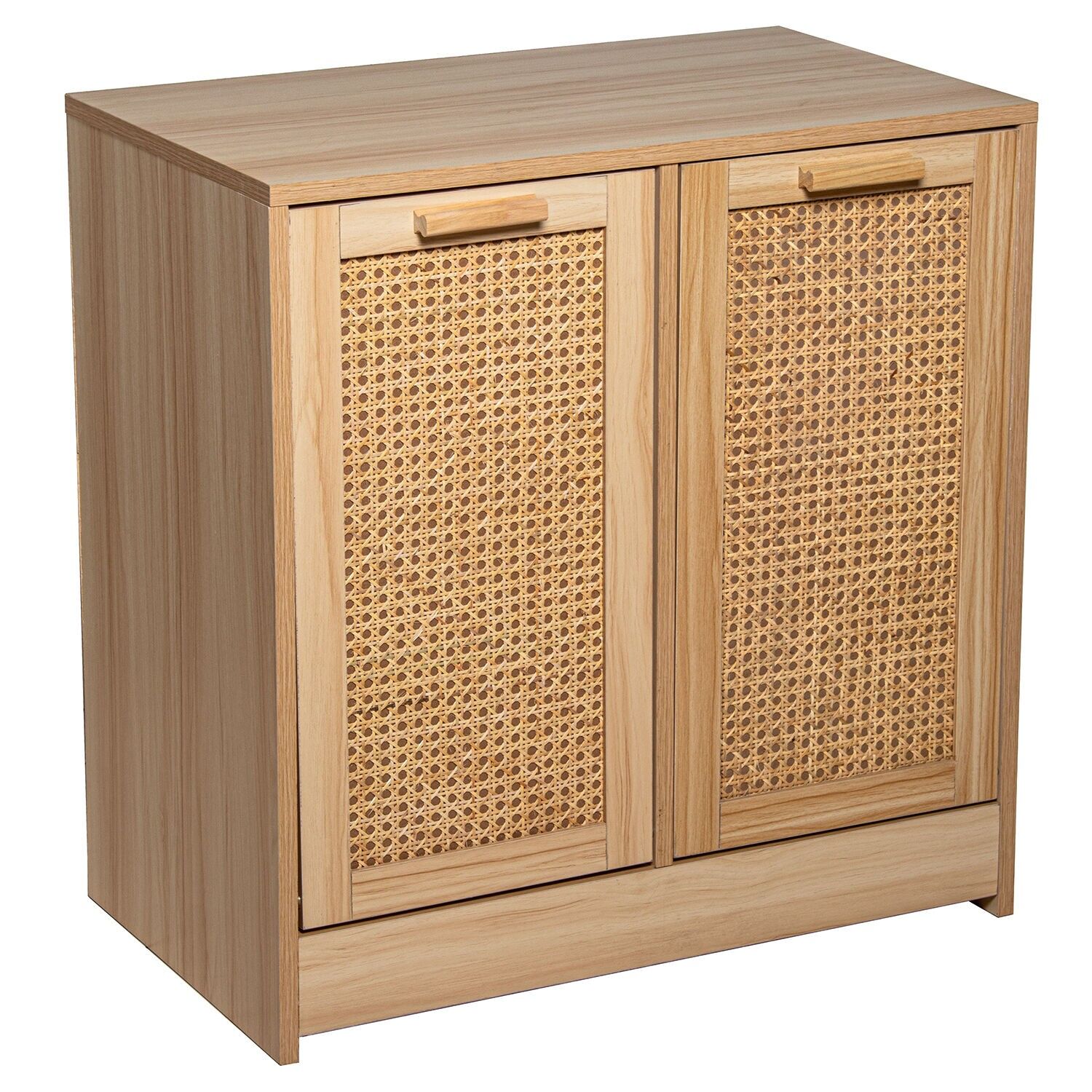 Wooden and rattan wardrobe cabinet, assembly required, 66x40x68cm, material: MDF and paper ST83734