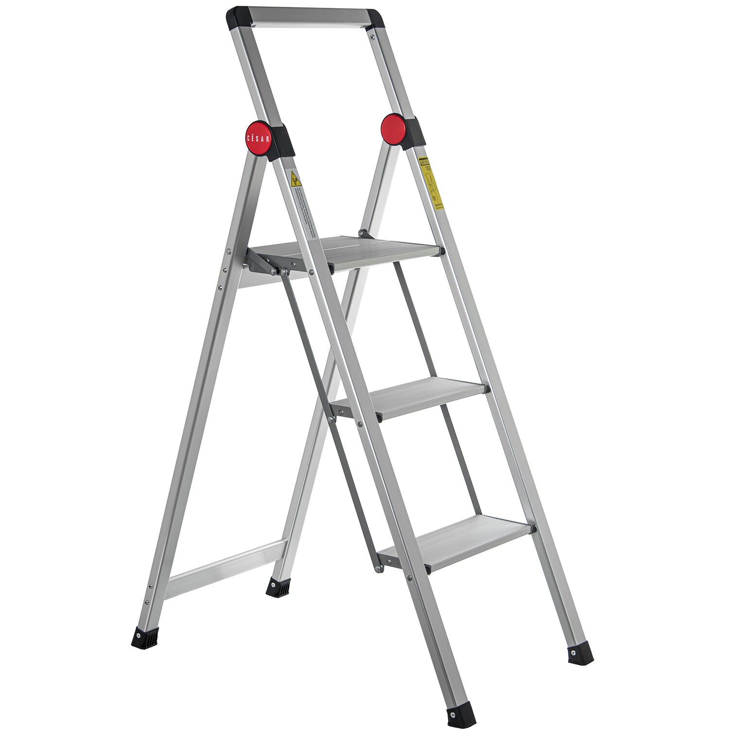 Aluminum ladder with 3 steps, 41x64x104.5cm open, 41x114x5.5cm closed ST84913