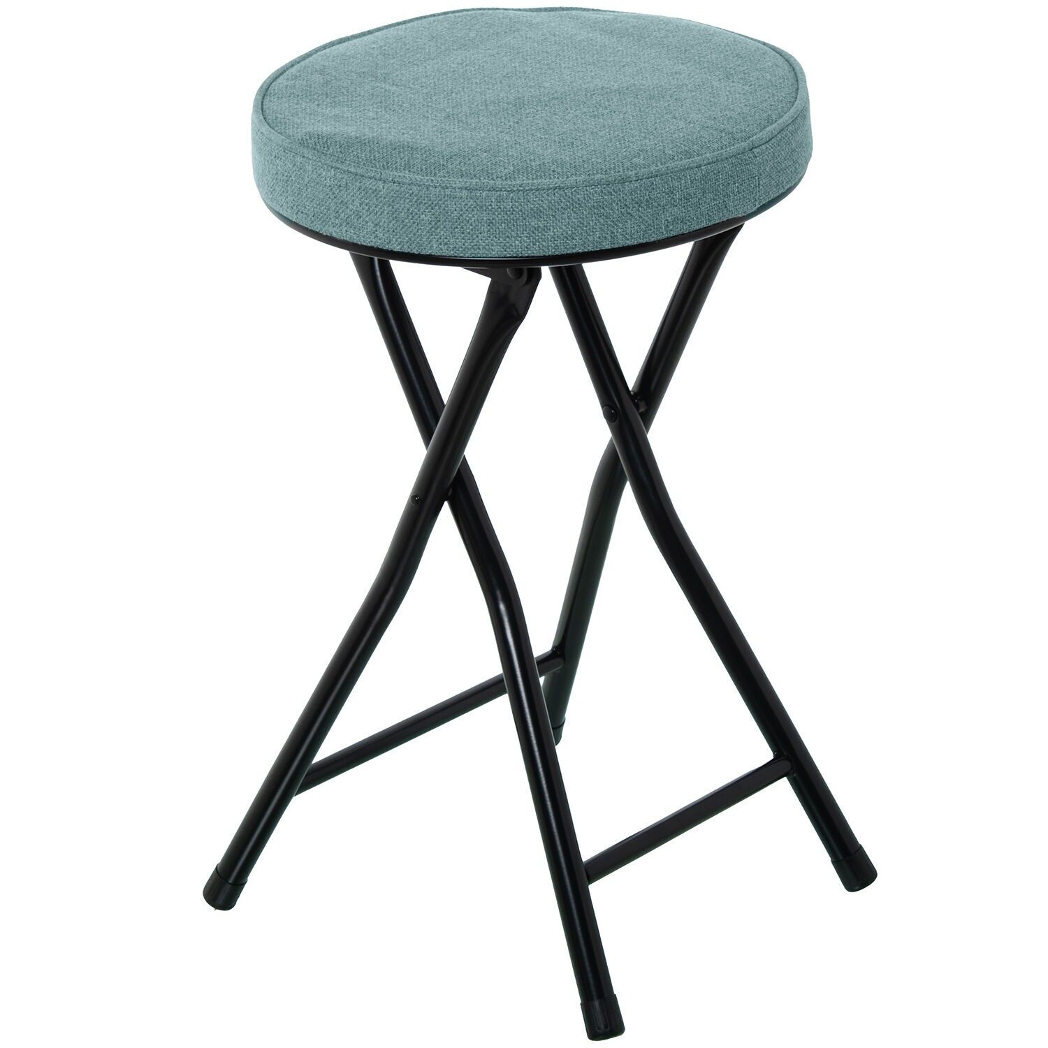 Taburete plegable metal negrotela verde 30x49cm ST85002