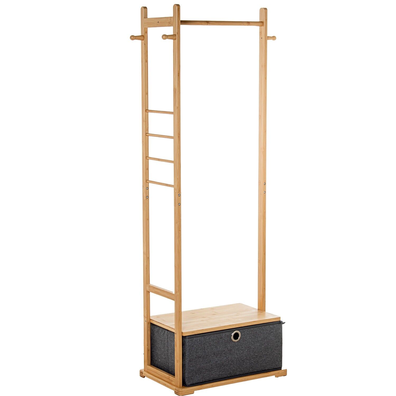 Perchero burro madera bambu natural, gris 66x35x160cm ST85115