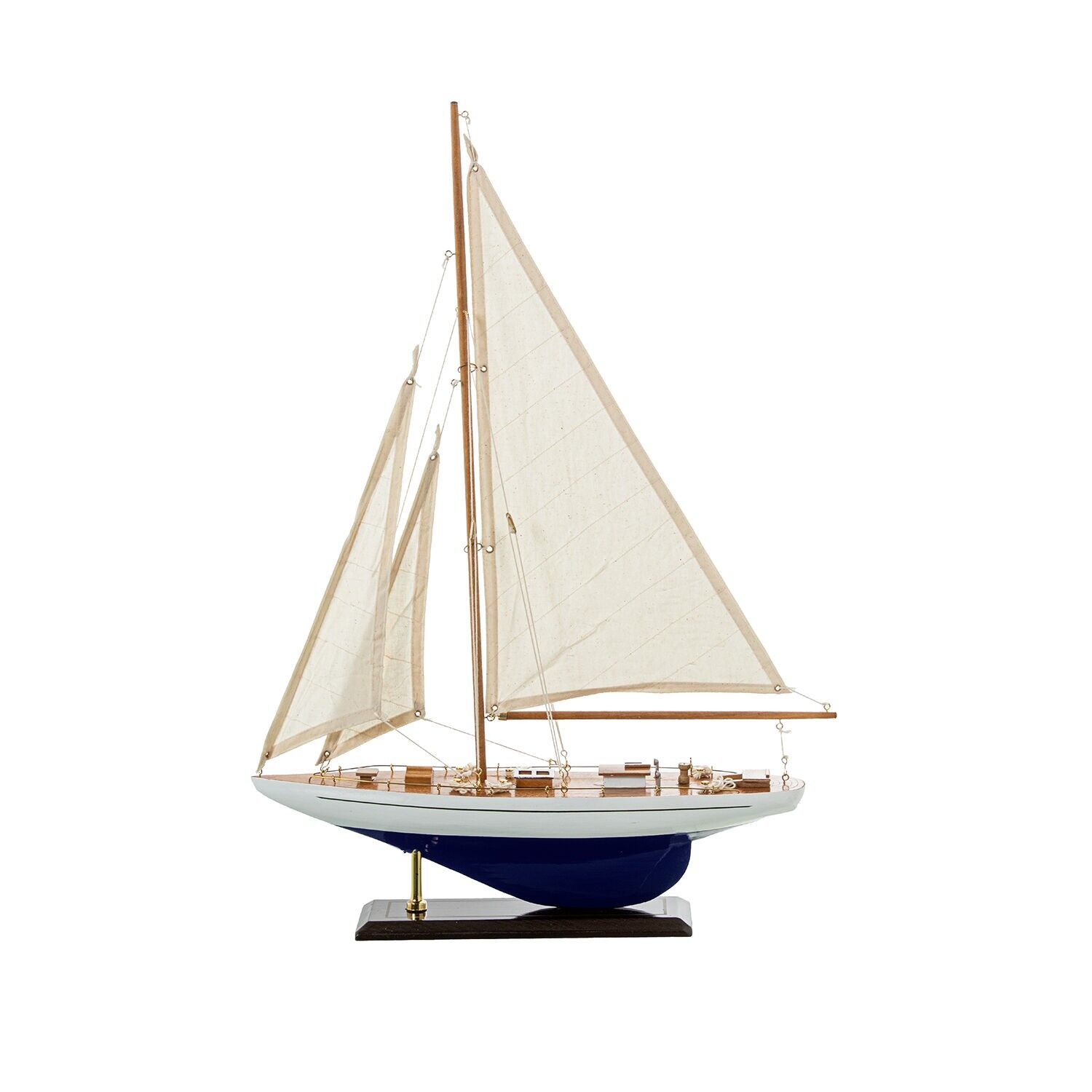 Velero madera 42x58cm casco blanco, azul 42x9x58cm ST85127