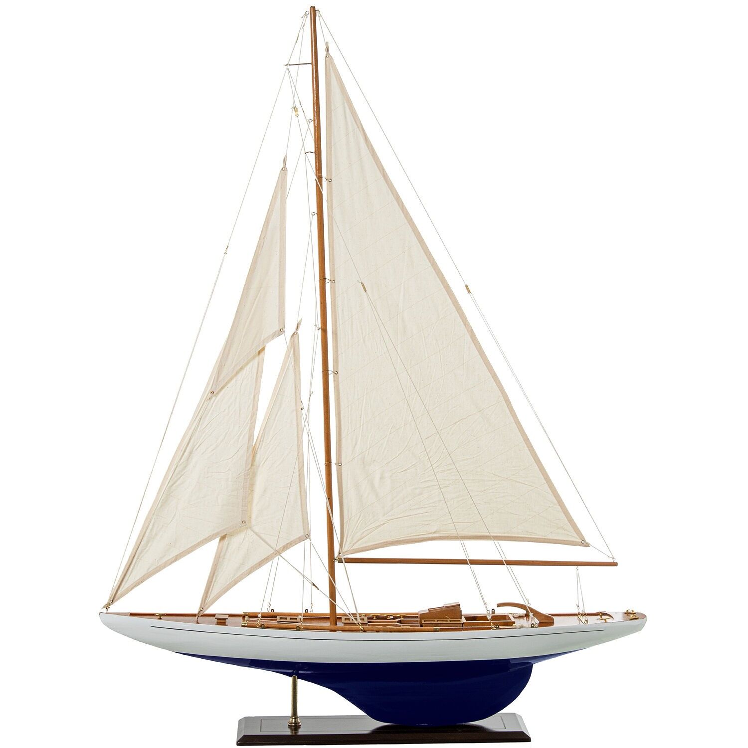 Velero madera 90x120cm casco blanco, azul 90x13x120cm ST85129