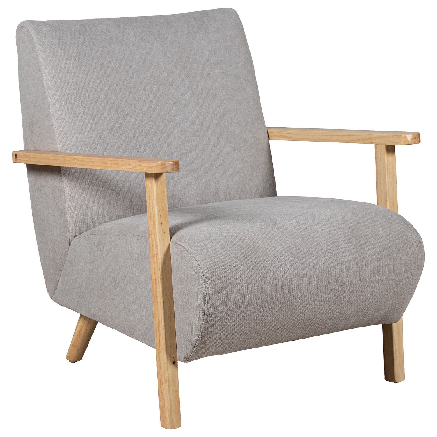 Sillon tela beige brazosy patas madera 82x70, 5x85cm altasiento:40cm ST85133