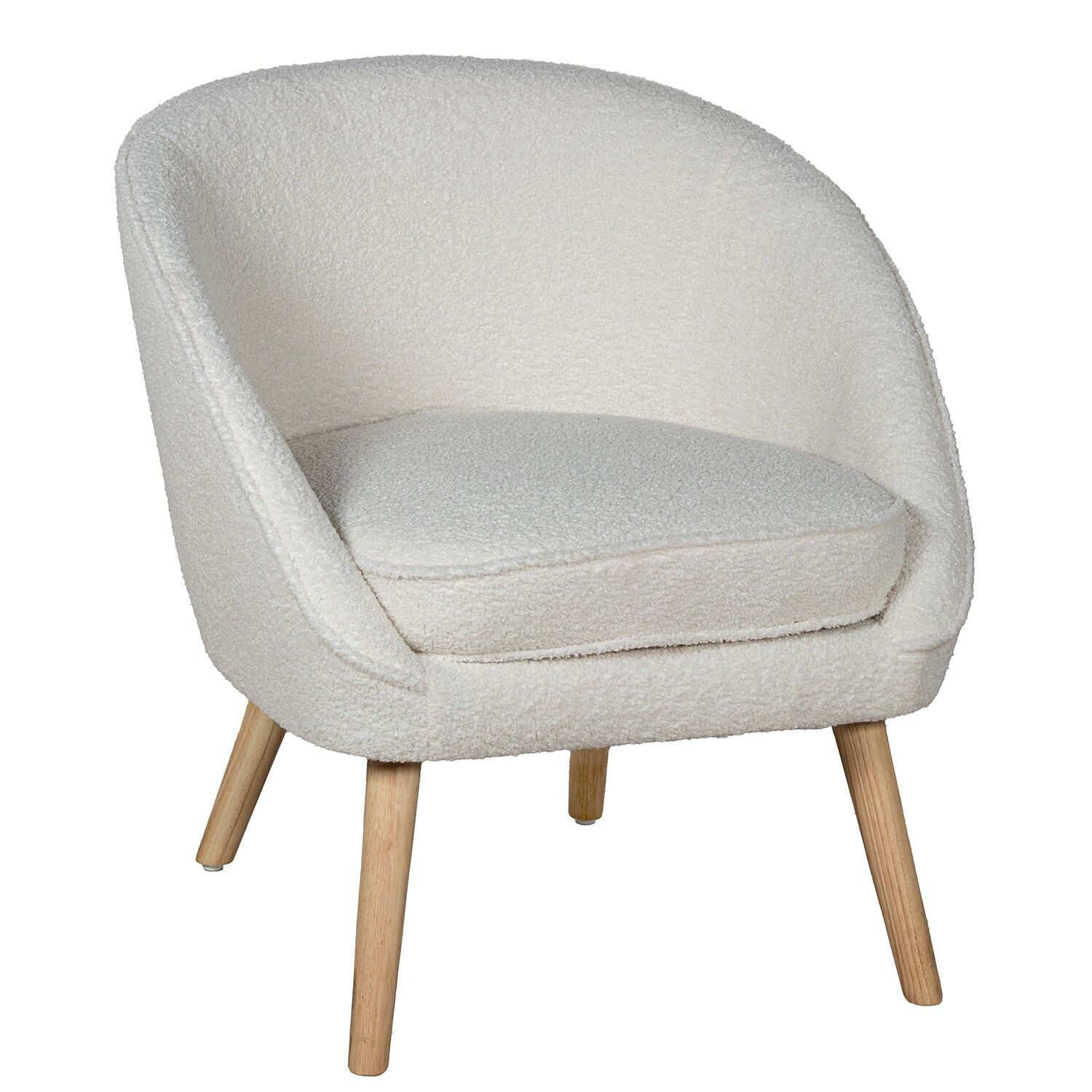 Sillon tela blanca patas madera 76x73x67cm altasiento:46cm ST85136