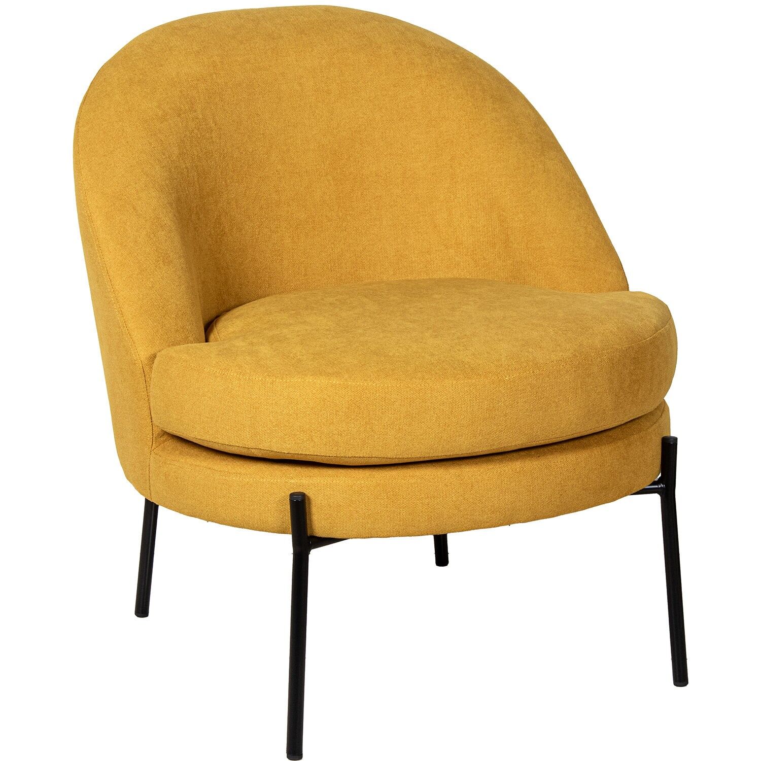Sillon tela mostaza patas metal negro 78x71x73cm altasiento:47cm ST85141