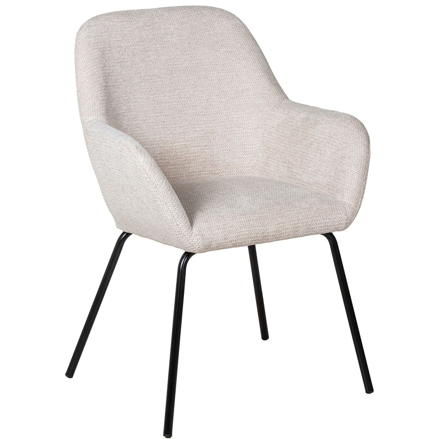 Silla tela beige patas metal negro 81, 5x57, 5x57, 5cm ST85142