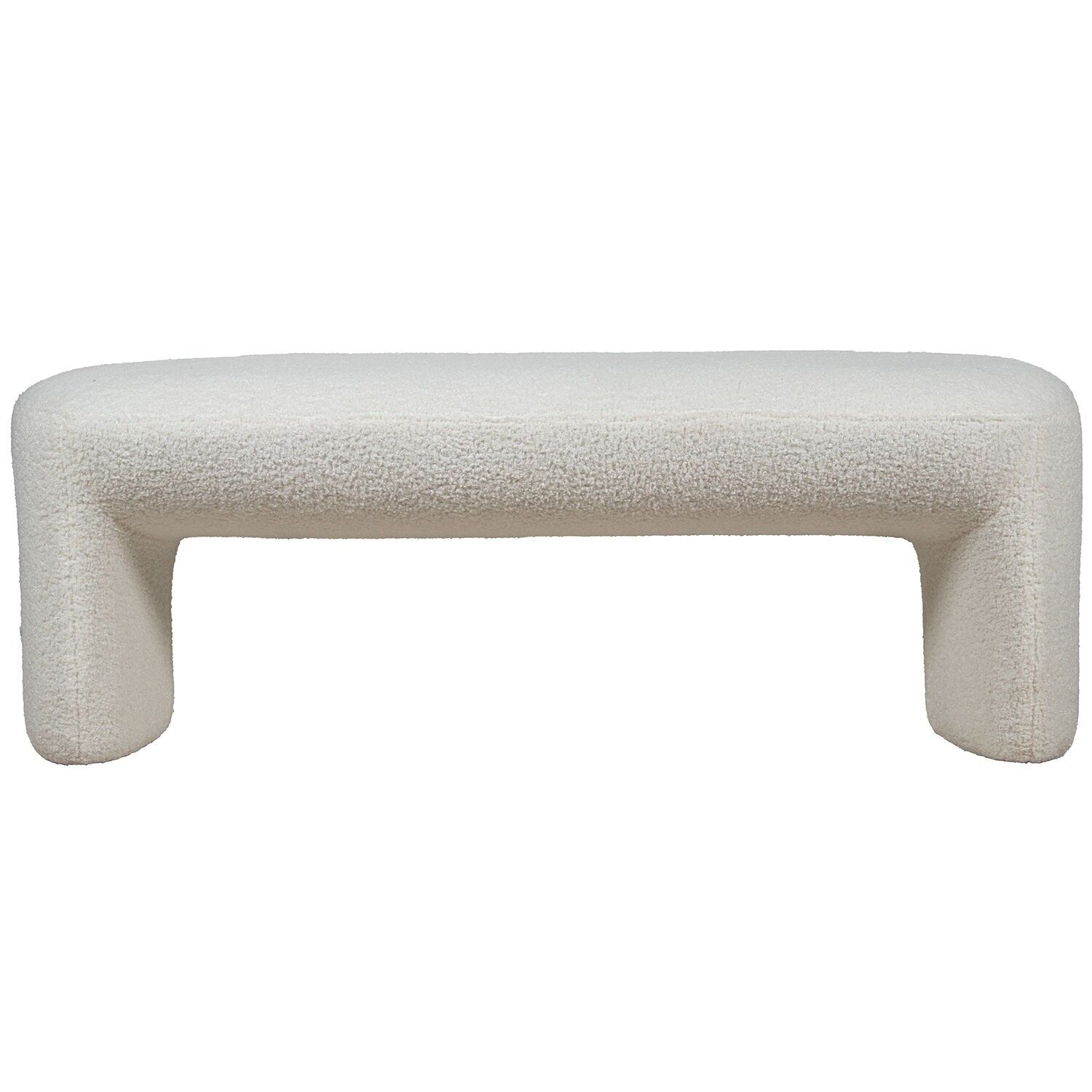 Taburete madera tela blanca 110x41x43cm ST85147