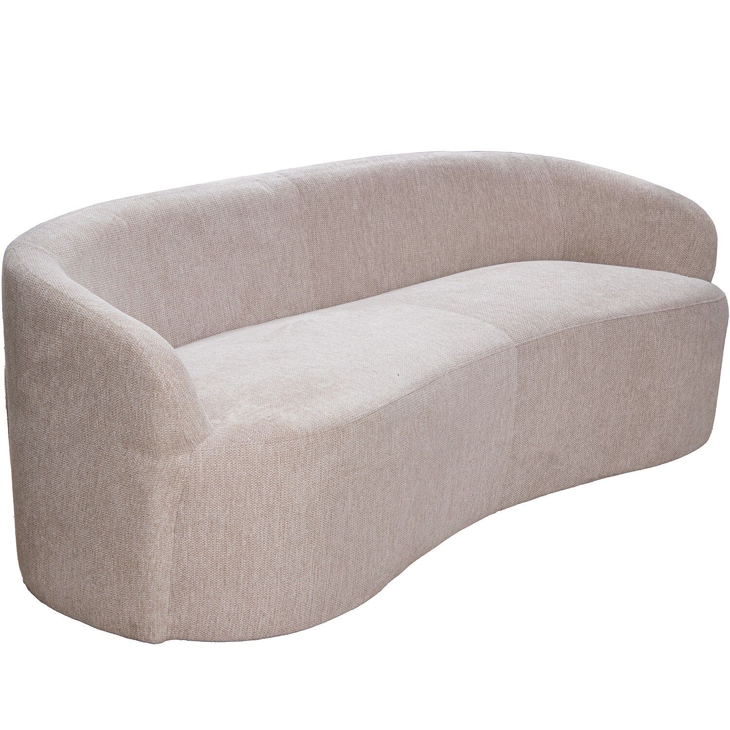 Sofa 3 plazas madera tela blanca 215x68x82cm altasiento:44cm ST85146