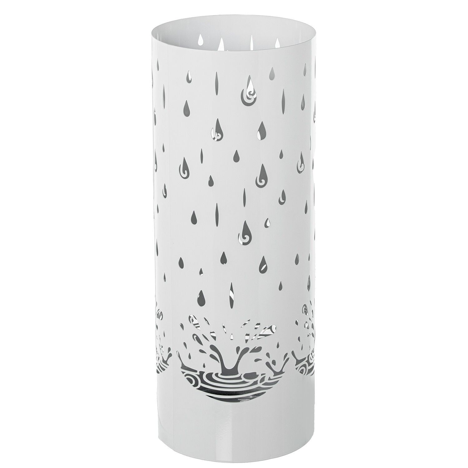 Paraguero metal redondo blancogotas 19x19x49 cm ST85169