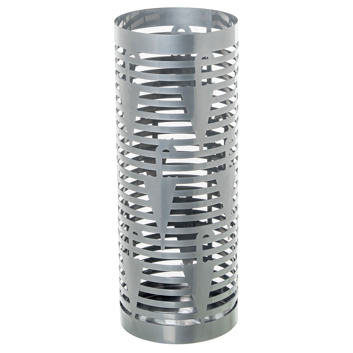 Paraguero metal redondo plateado paraguas 19x19x49 cm ST85180