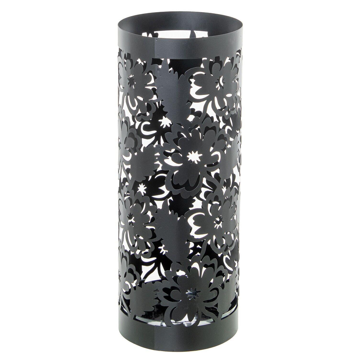 Paraguero metal redondo negroflores 19x19x49 cm ST85179