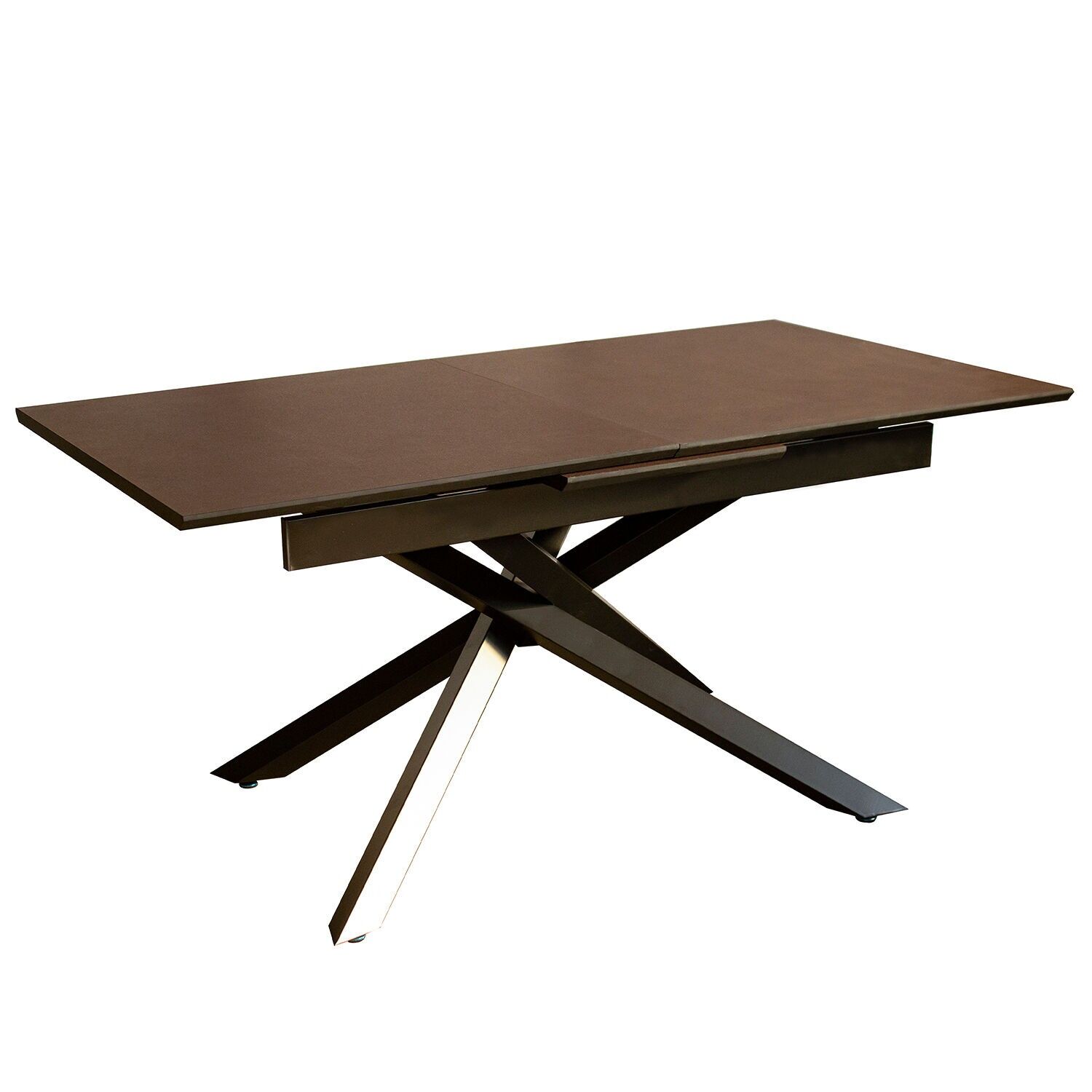 Extendable table, melamine ceramic effect, black metal legs (160-200)x90x76cm ST85752