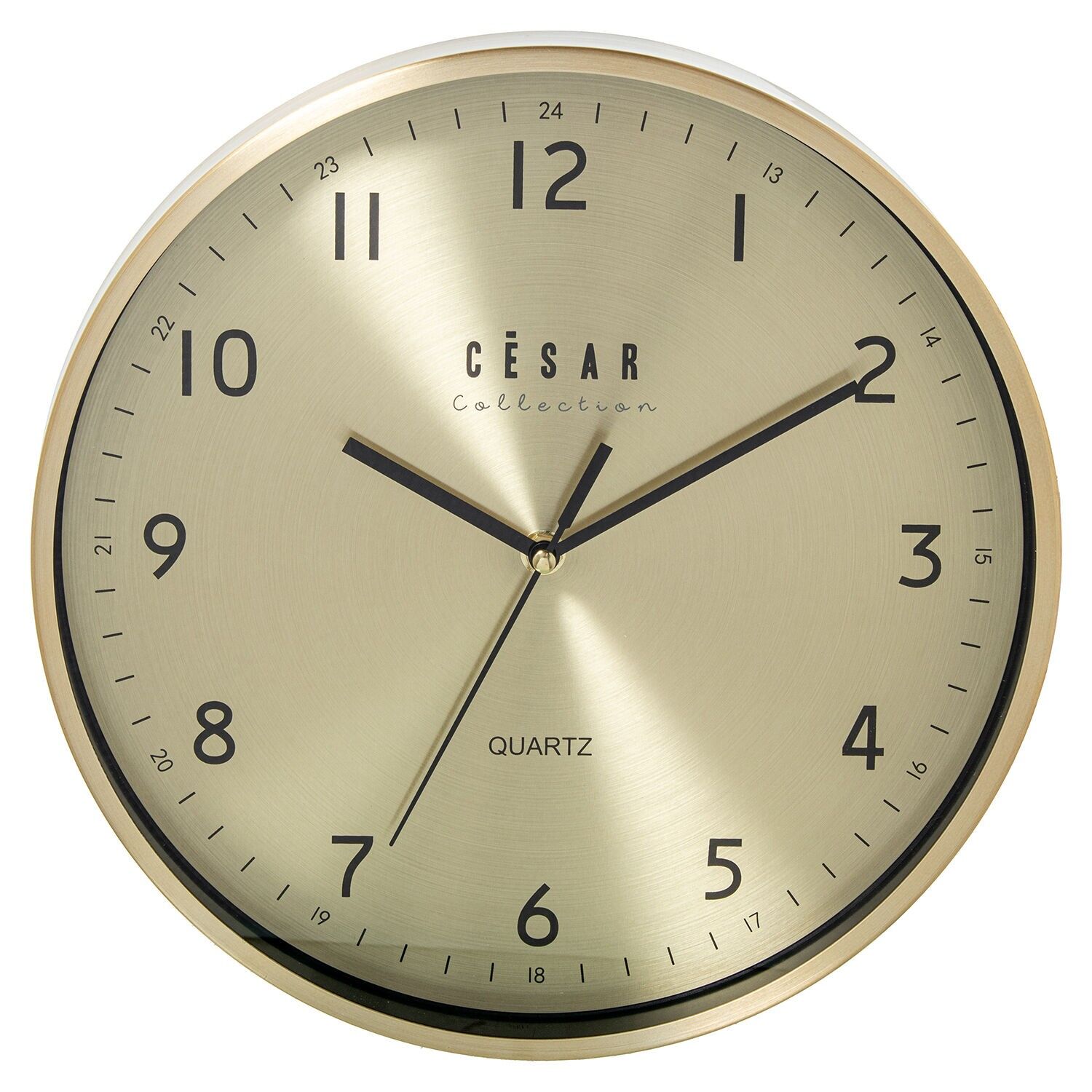Gold aluminum wall clock, 30cm, black hands, 30x4cm, battery: 1 x AA (not included) ST86207
