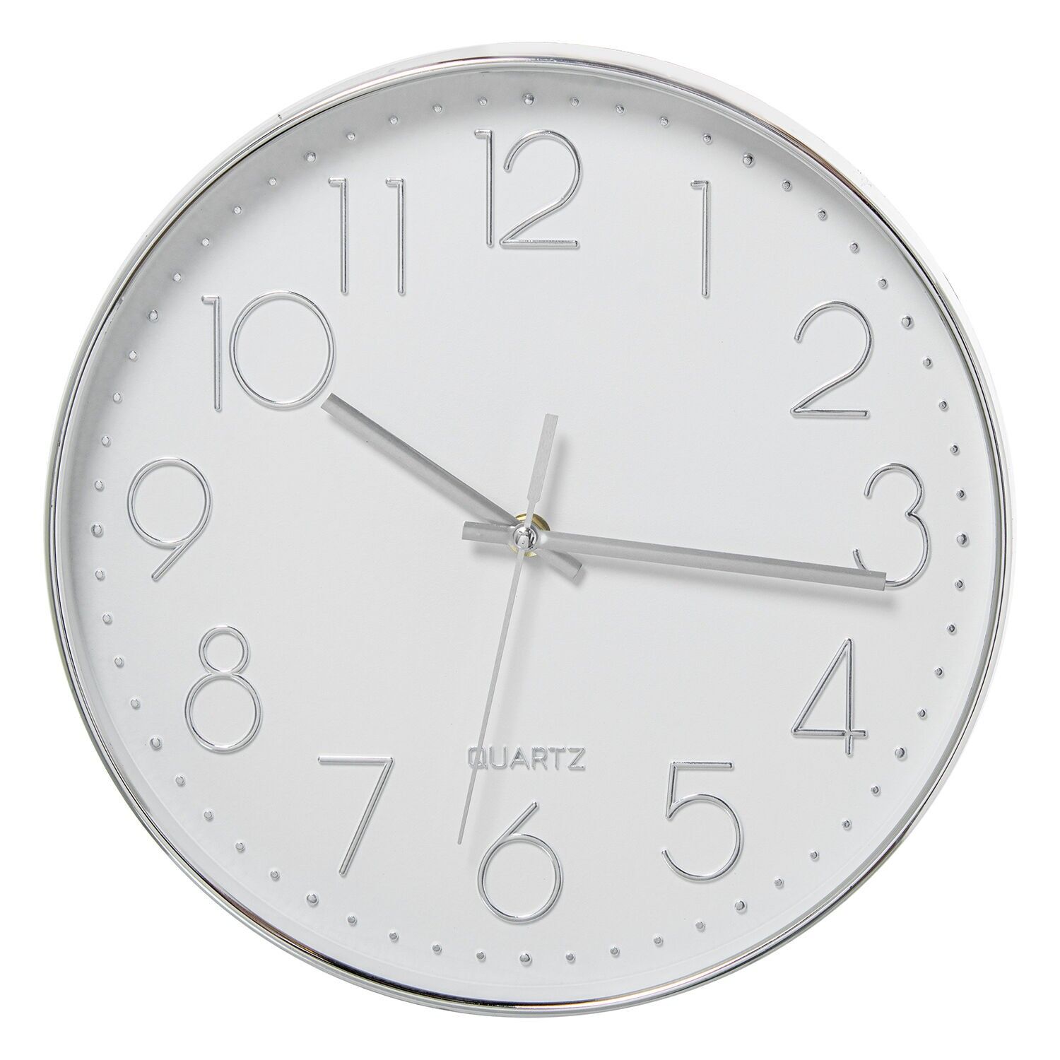 Acrylic wall clock, 30cm, silver frame, 30x4cm, battery: 1 x AA (not included) ST86296