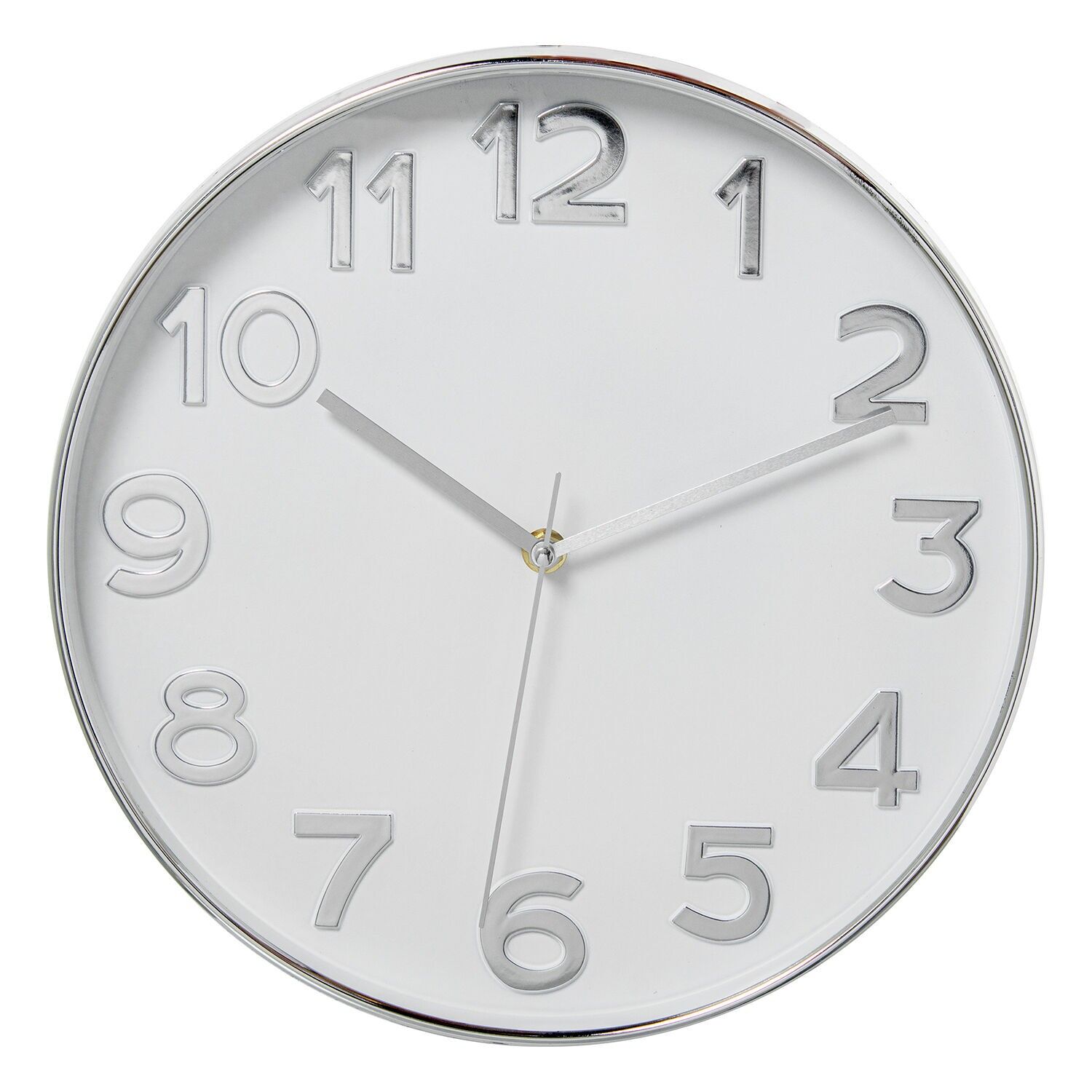 Acrylic wall clock 30cm, silver frame 30x4cm, battery: 1 x AA (not included) ST86300